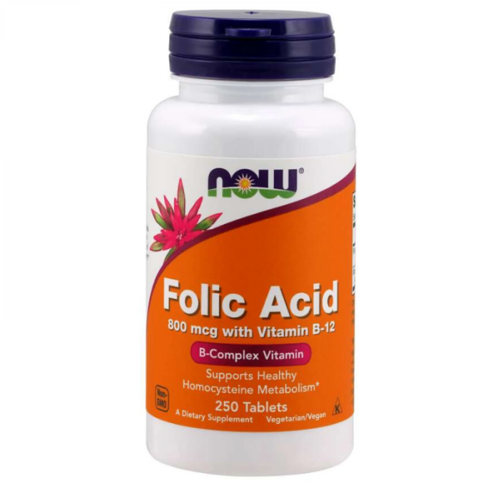 Фолиева киселина 800 mcg с витамин B-12 - NOW Foods · záber 1