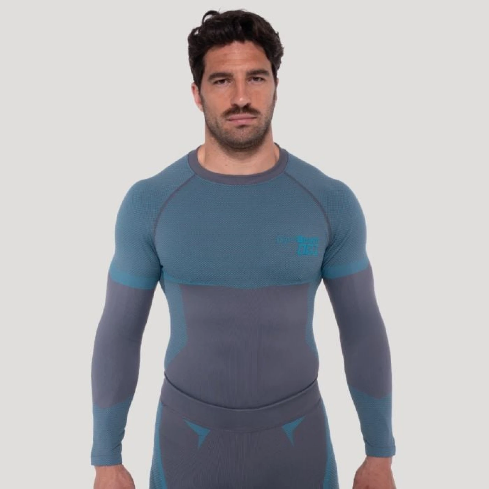 GymBeam Bezšvové tričko s dlhým rukávom OG1 Grey/Blue S · záber 1
