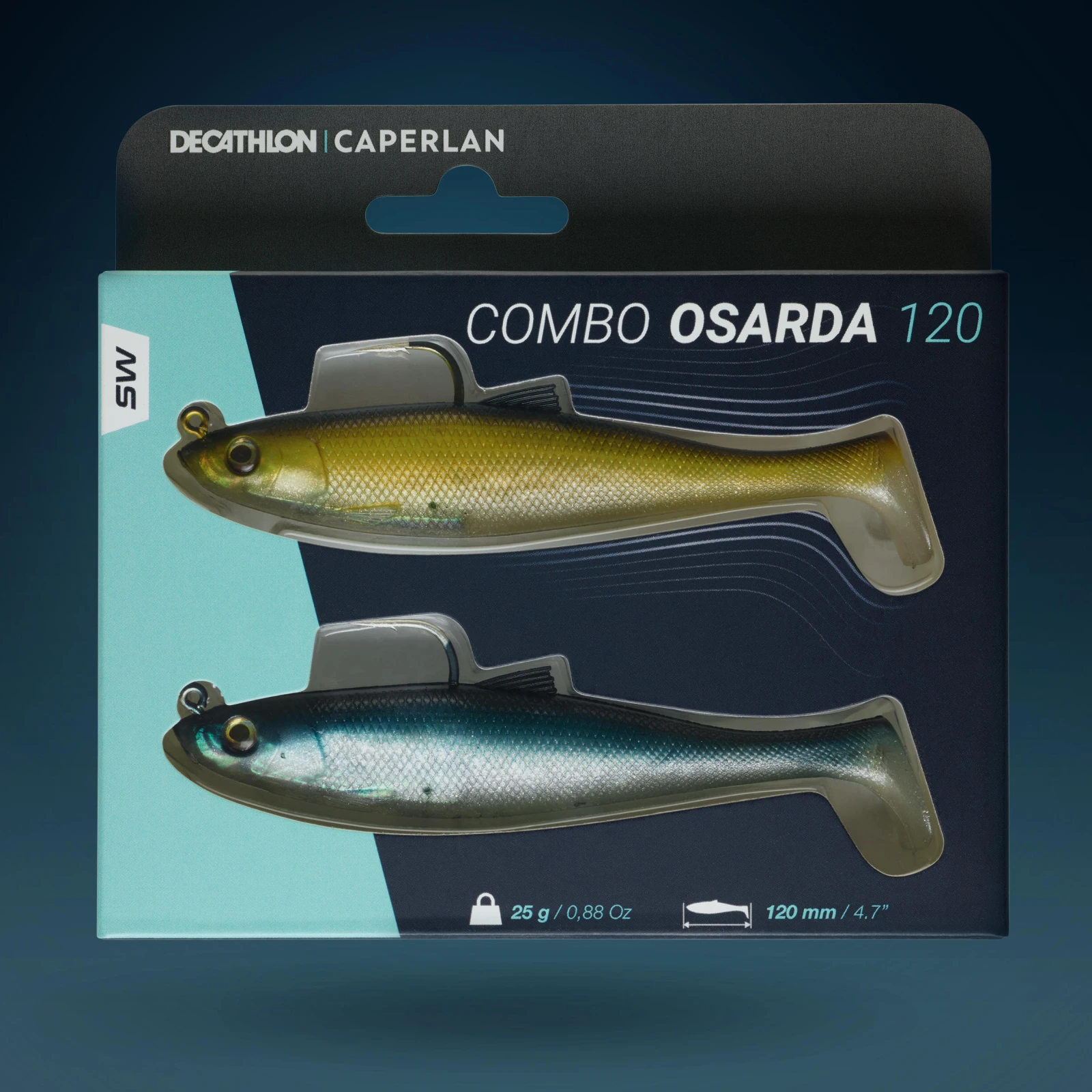 CAPERLAN Súprava mäkkých umelých nástrah Shad swimbait Osarda 120 Natural bez · záber 2