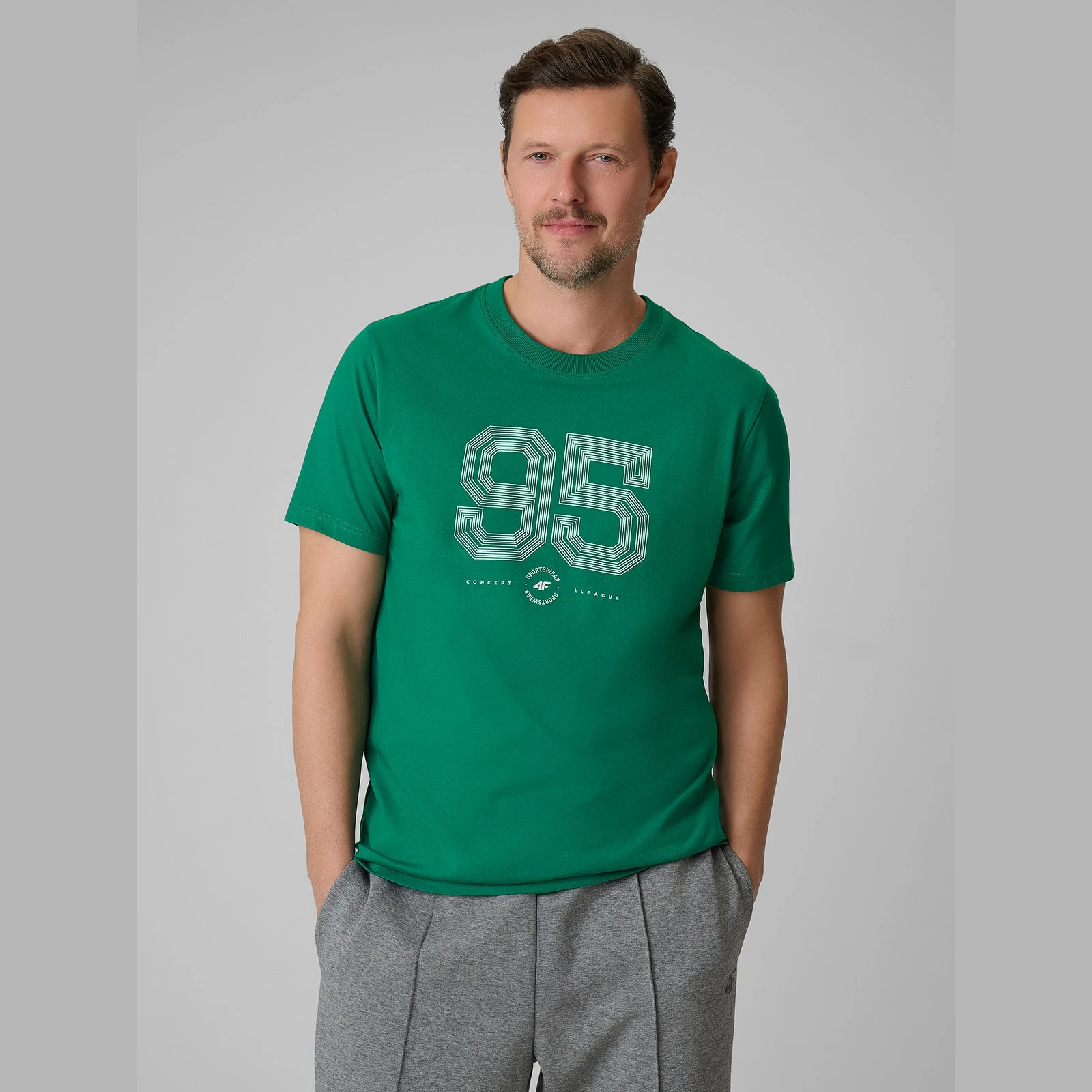 T-shirt regular s potlačou pánsky - zelený - Farba: zelená | Pohlavie: Pánske · záber 7