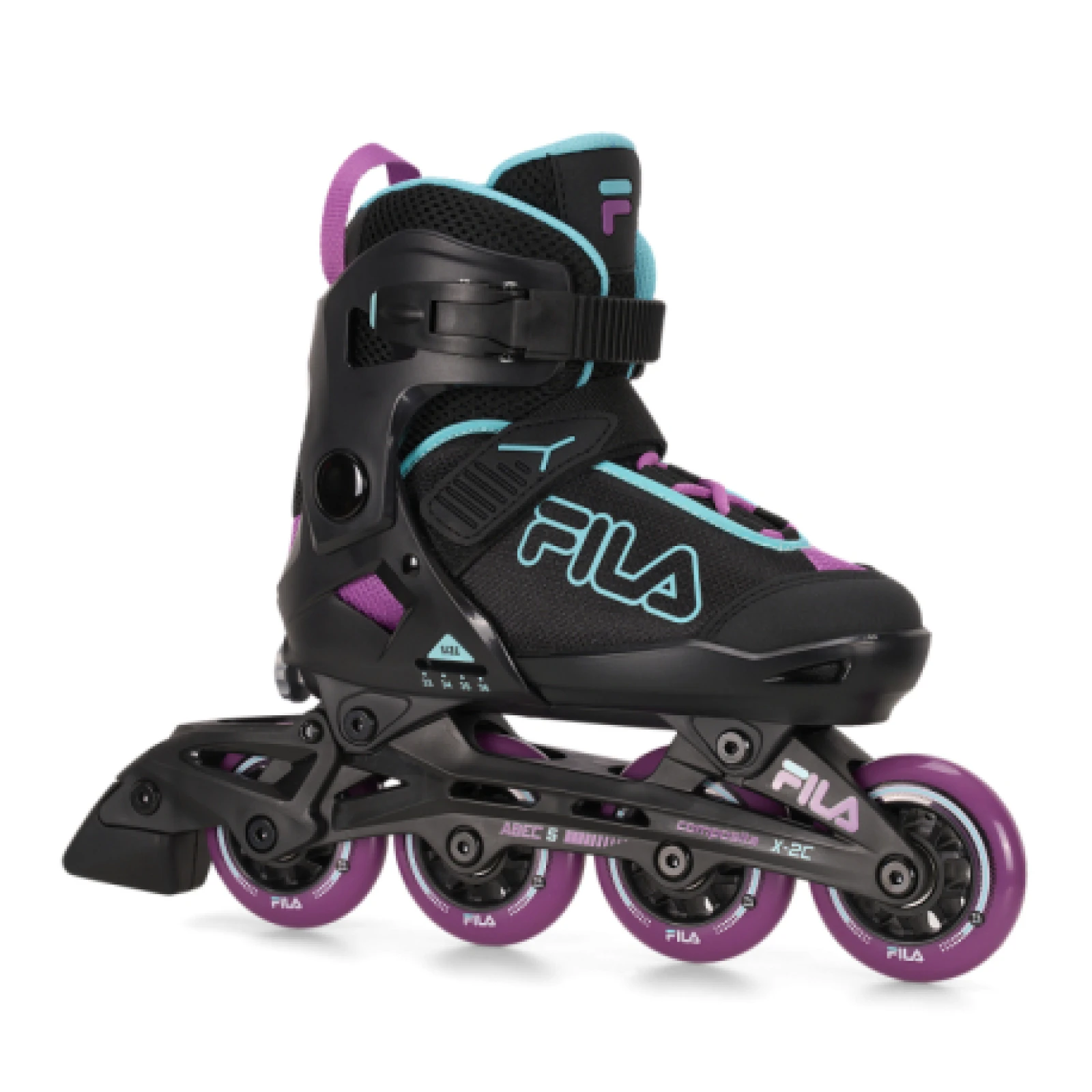 Dievčenské kolieskové korčule FILA SKATES X 2C G Jr black violet light blue · záber 1