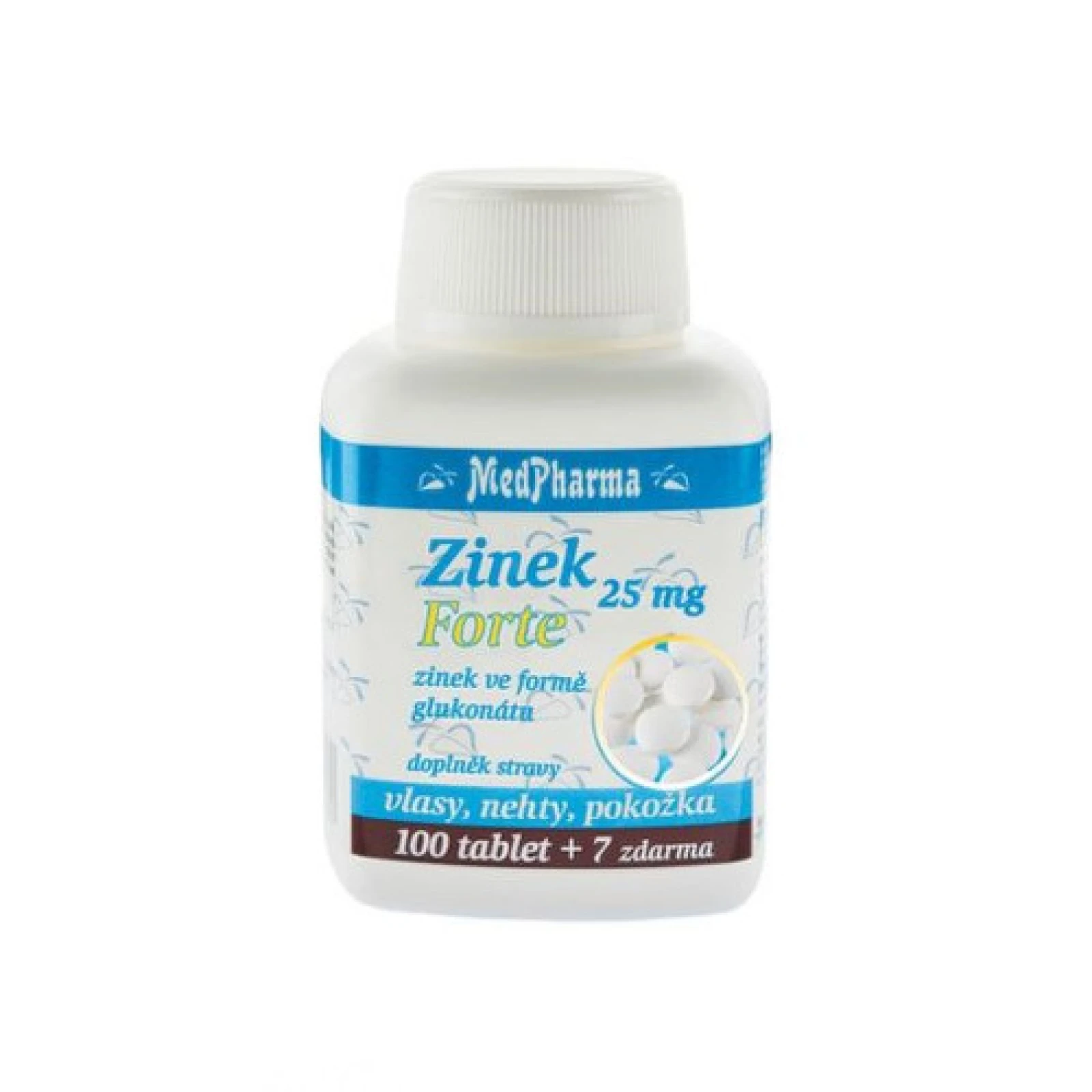 MEDPHARMA Zinok 25 mg Forte 107 tabliet · záber 1