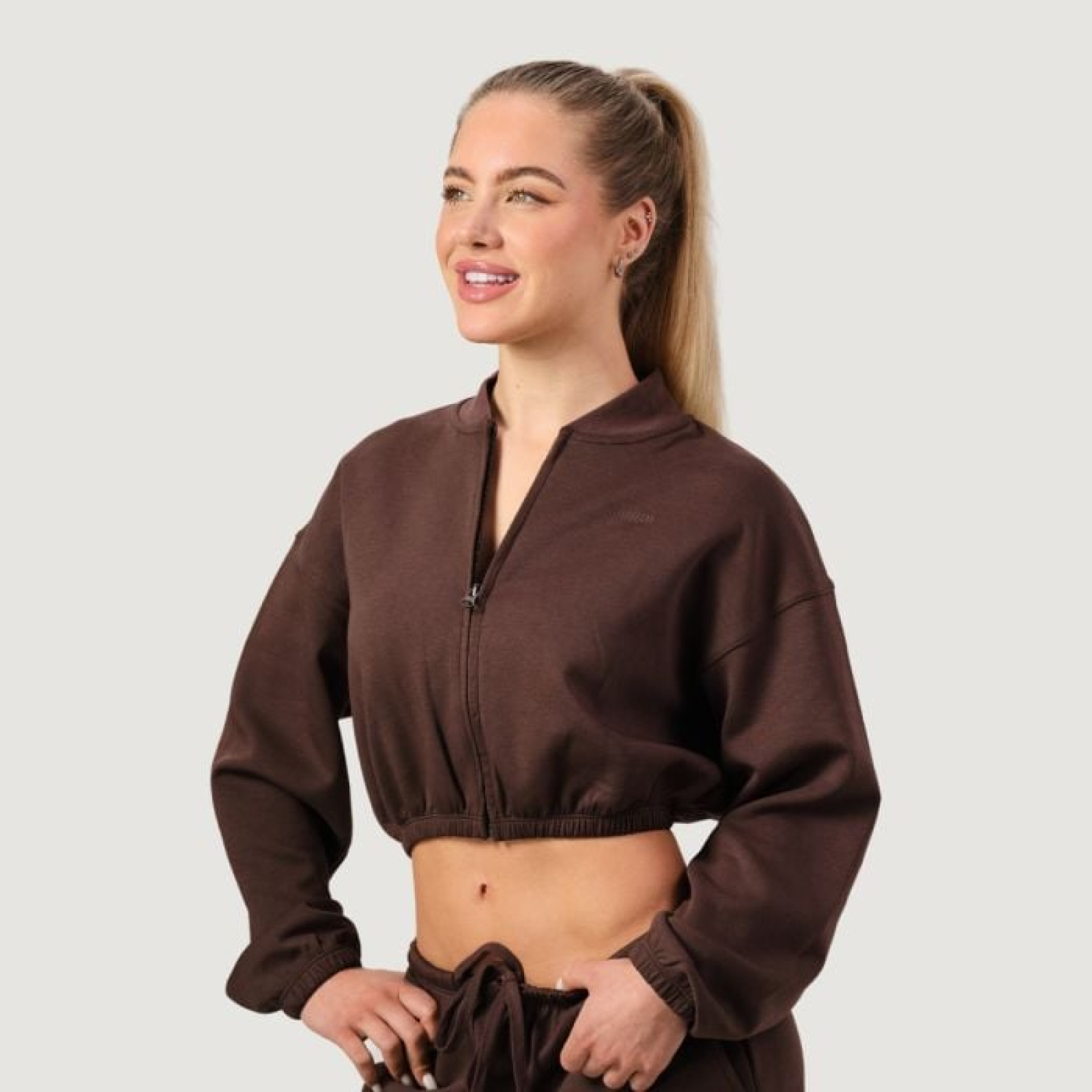 GymBeam Dámska mikina Zip-Up NEO Mocha L · záber 1