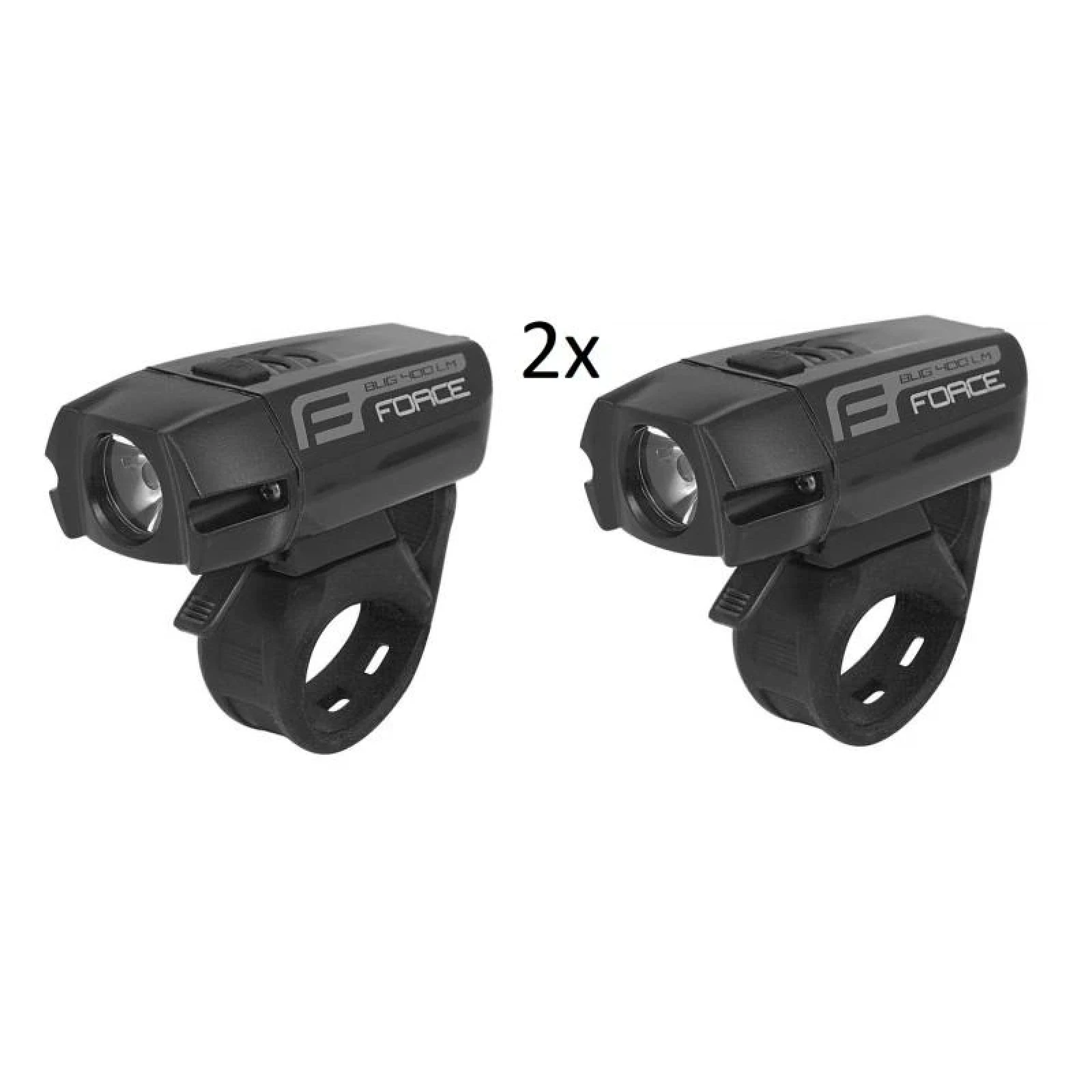 Set 2x Force BUG 400LM USB světlo přední, černé · záber 1