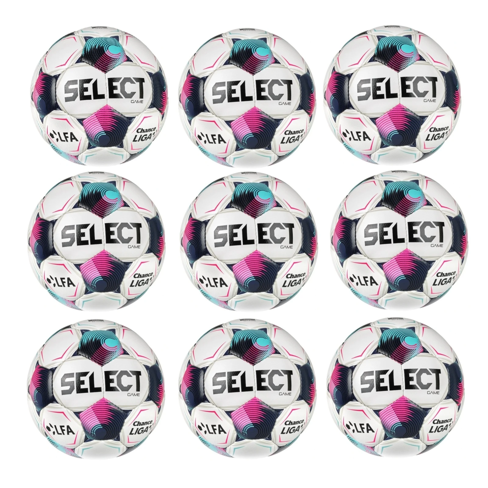 Výhodný set - 9x Futbalová lopta SELECT FB Game CZ Chance Liga 2026/27 5 bielo-ružová · záber 1