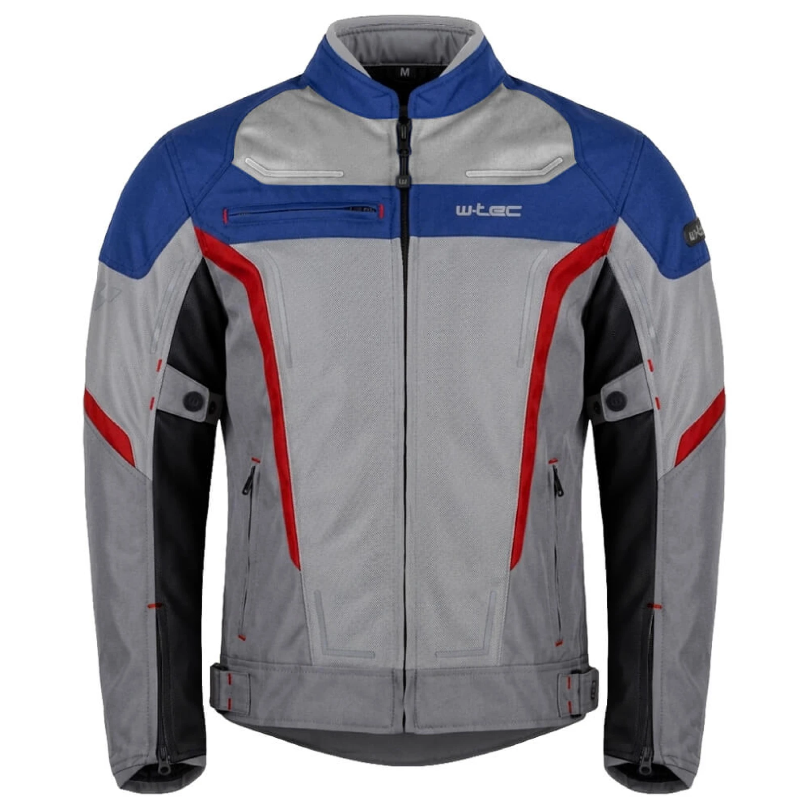 Letná pánska moto bunda W-TEC Mirelio Farba šedo-modro-červená, · záber 5