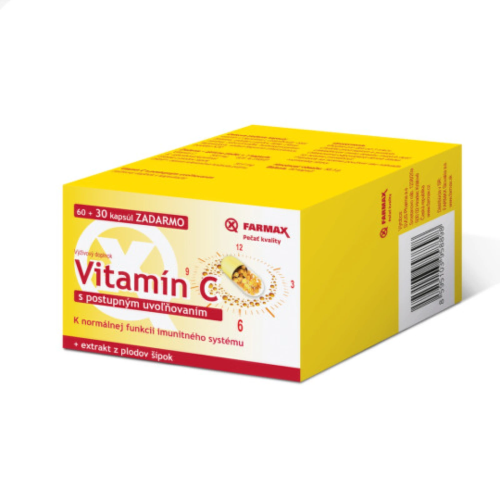 FARMAX Vitamín C s pozvoľným uvoľňovaním 500 mg 60 + 30 tabliet ZADARMO · záber 1