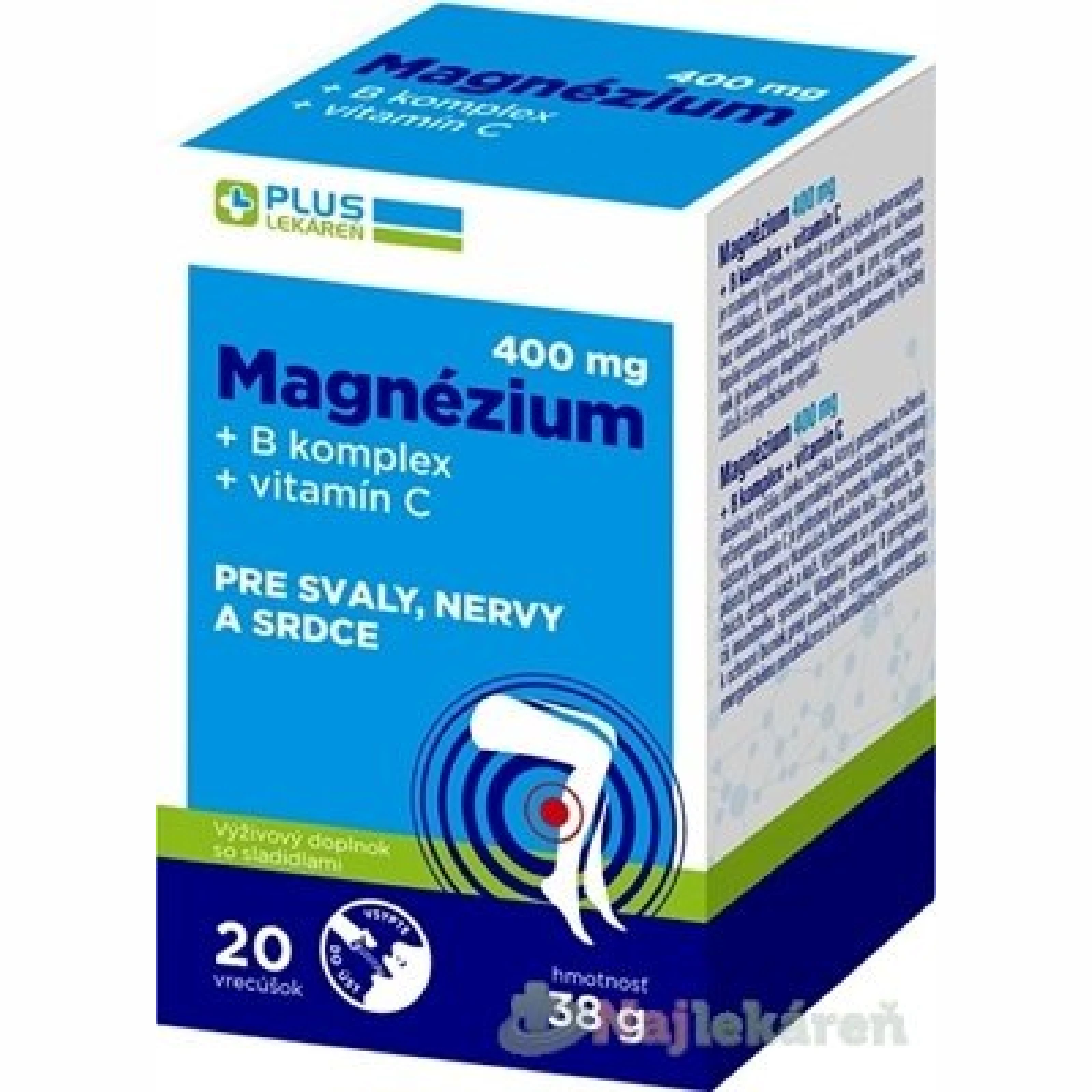 Plus Lékáreň Magnézium 400 mg+B komplex+Vitamín C vrecúška 20 ks · záber 1