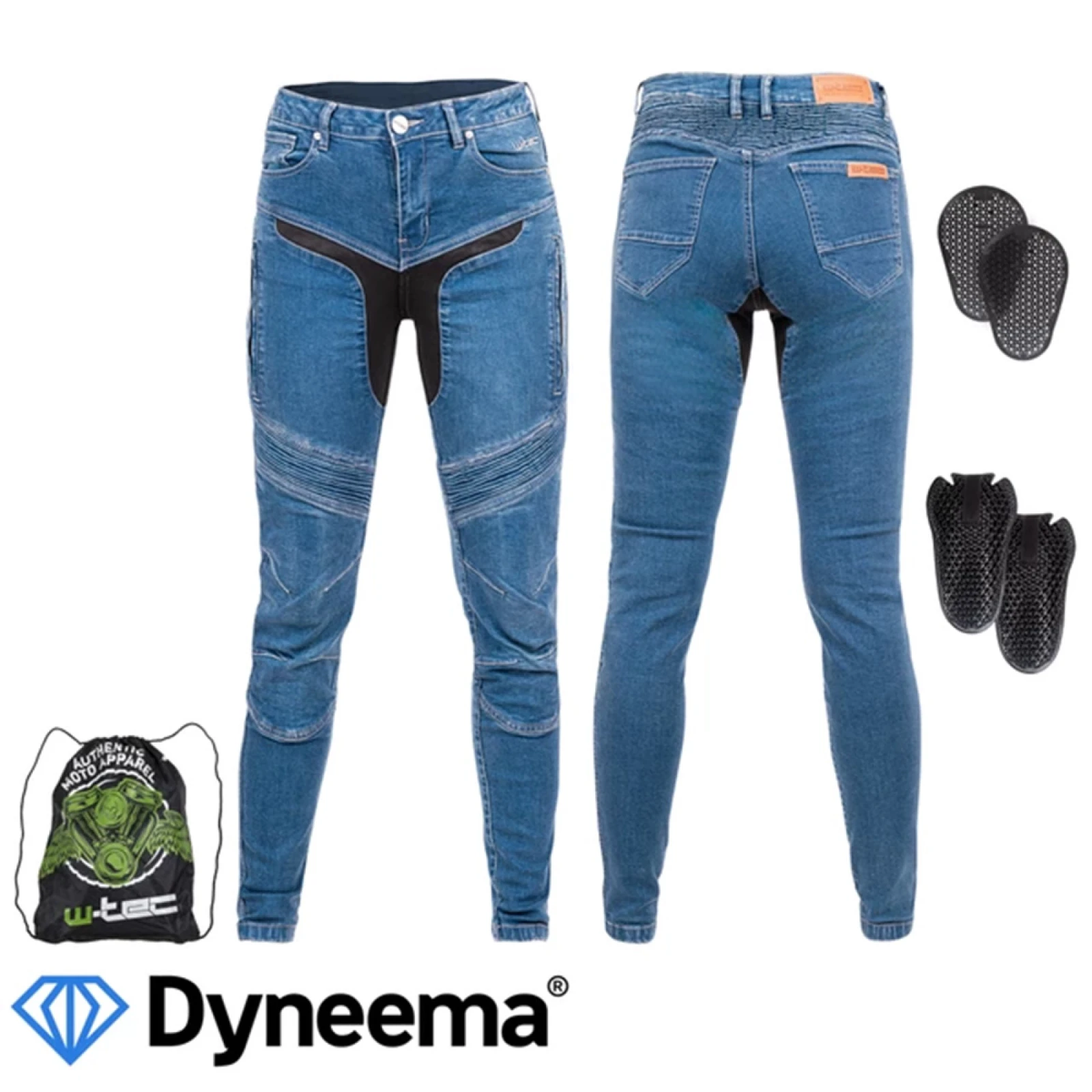 Dámske moto jeansy W-TEC Dynetis Lady Farba modrá, · záber 1