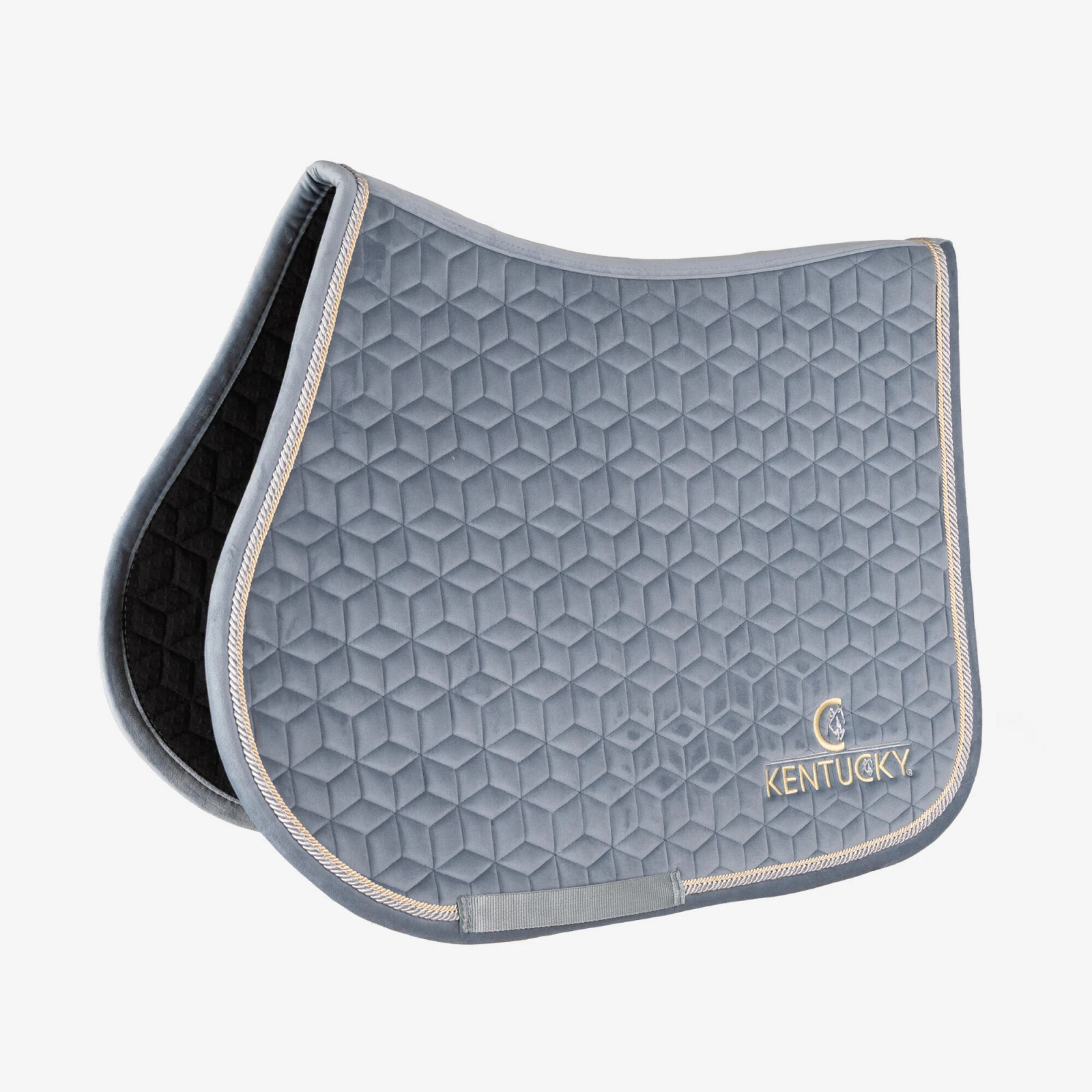 KENTUCKY HORSEWEAR KENTUCKY HORSEWEAR Velvet jazdecká plstenka po sedlo modrá FS · záber 1