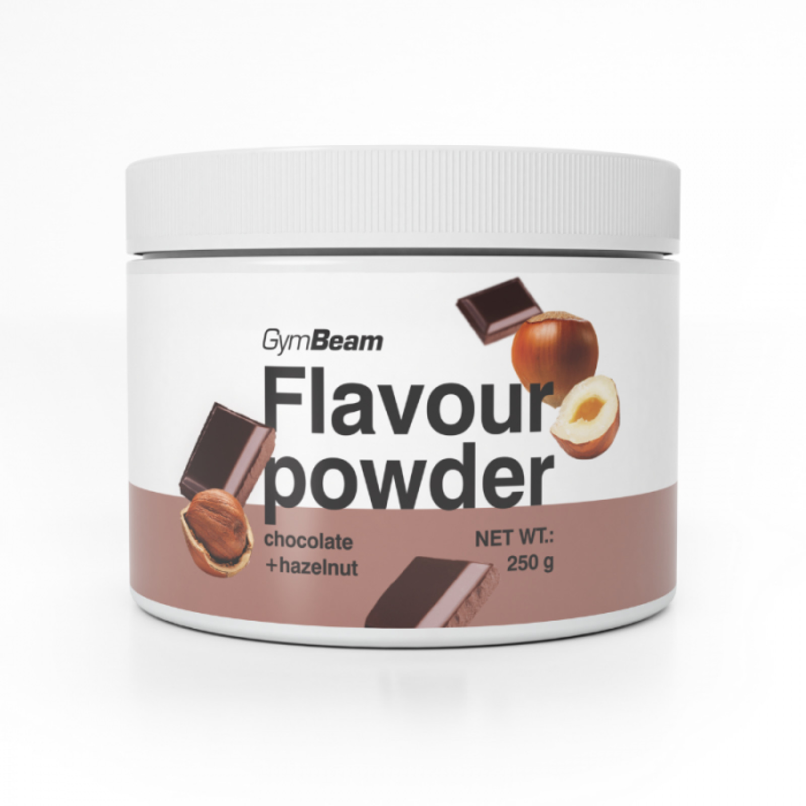GymBeam Flavour powder čokoláda lieskový oriešok · záber 1