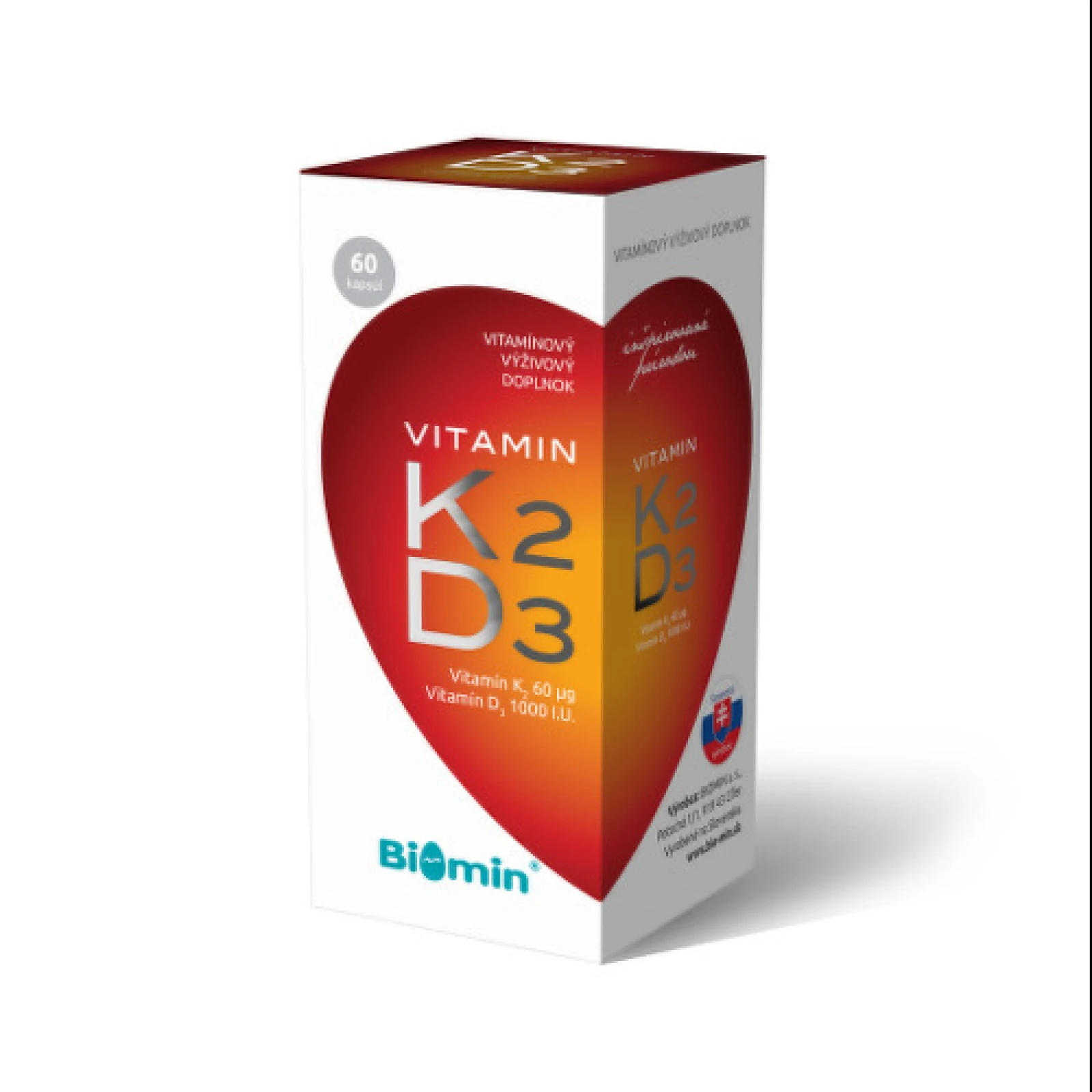 BIOMIN Vitamín K2 + D3 1000 I.U. 60 kapsúl · záber 1