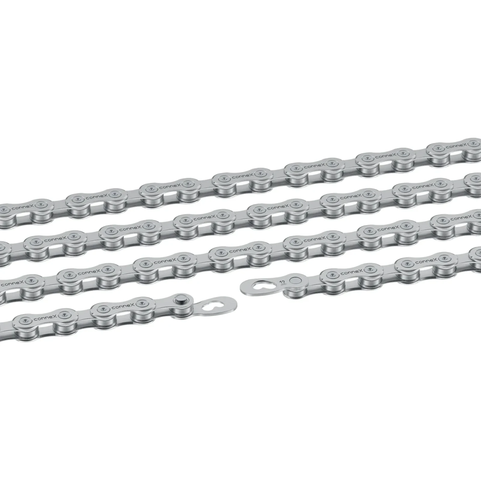 CONNEX Řetěz 12sW pro 12-kolo, voskovaný, stříbrný · záber 1