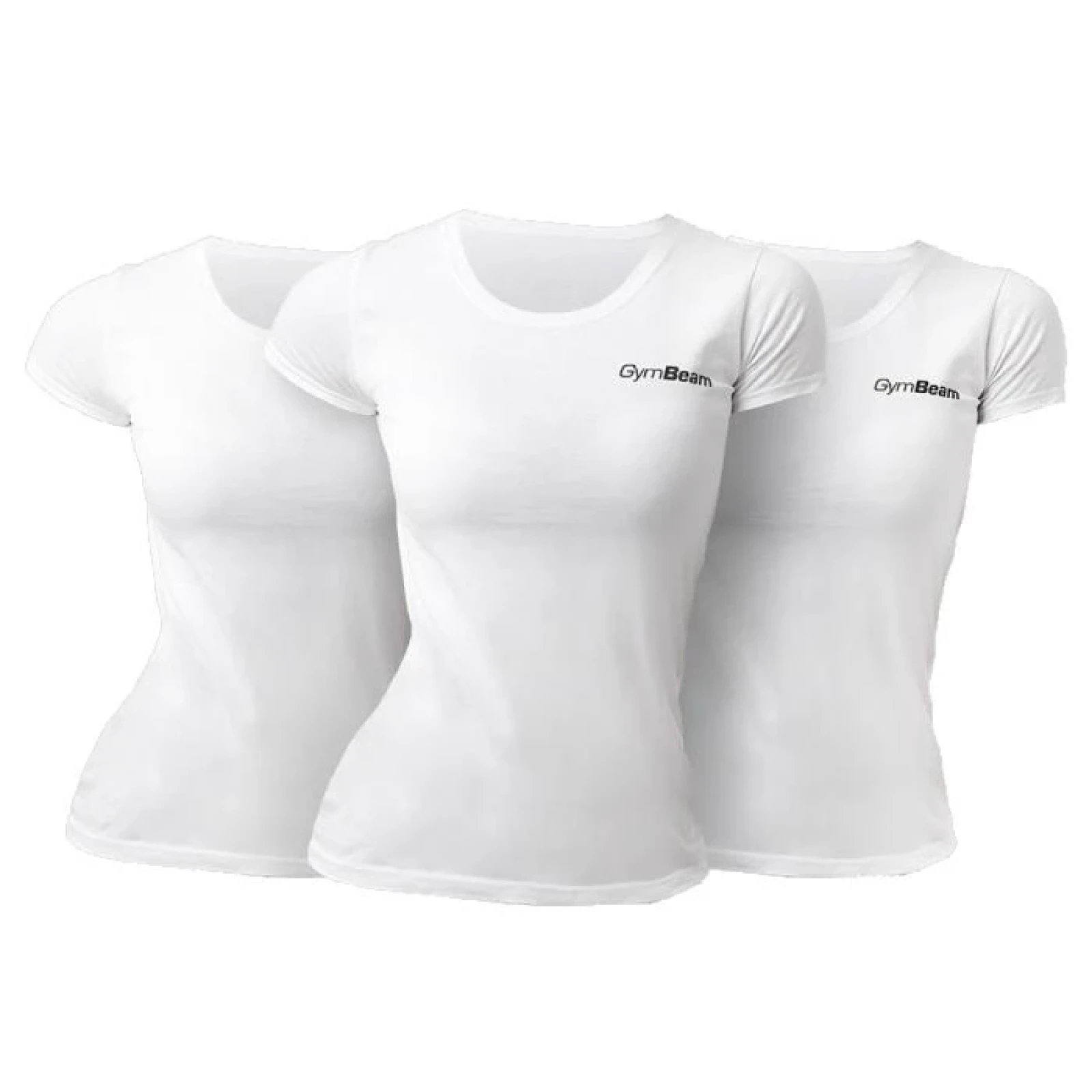 GymBeam Dámské tričko Basic 3Pack White - Velikost: 3, XS | Barva: biela | Pohlavie: Dámské | Hmotnost: 0,3 kg · záber 2
