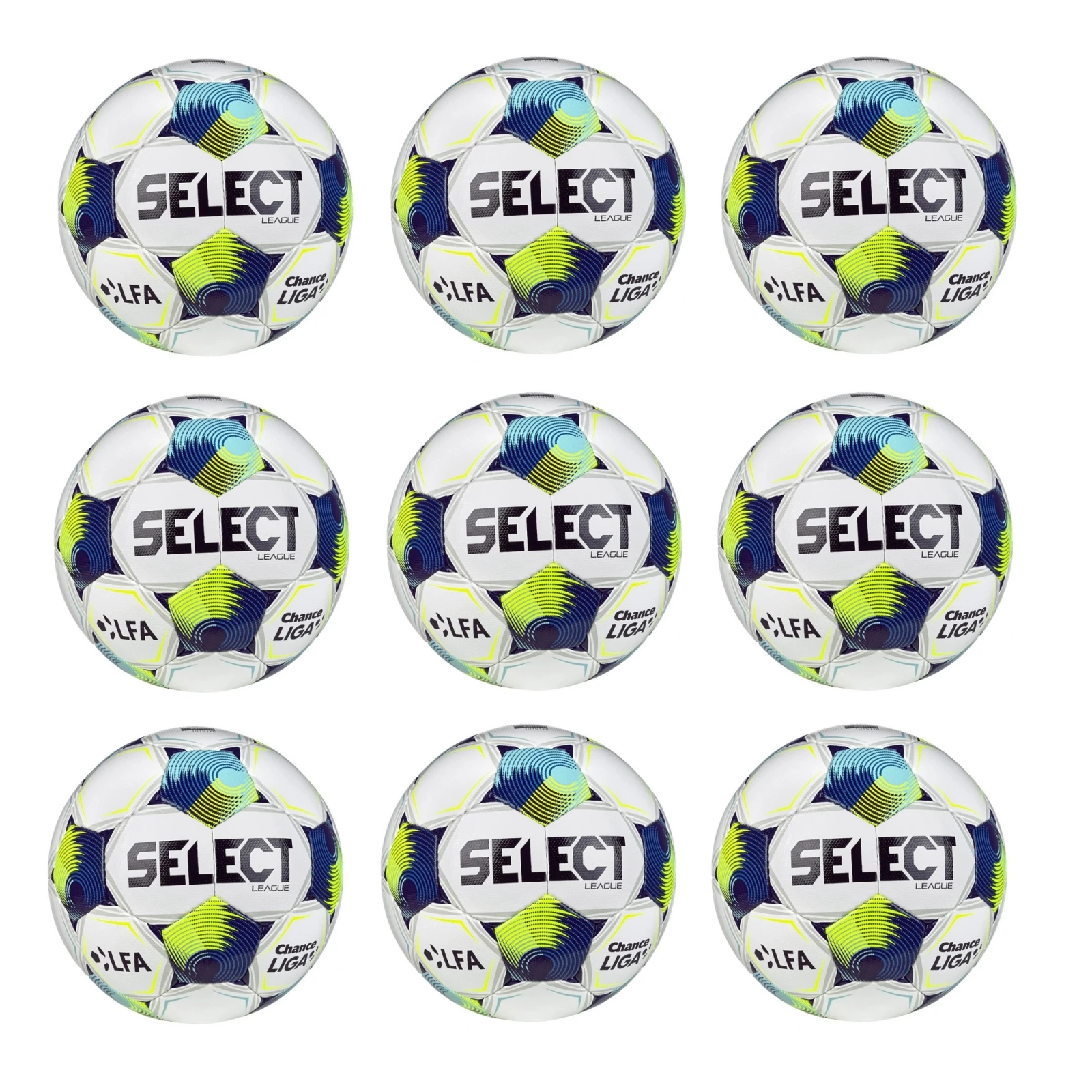 Výhodný set - 9x Futbalová lopta SELECT FB League SK Chance Liga 2025/26 5 bielo-modrá · záber 1