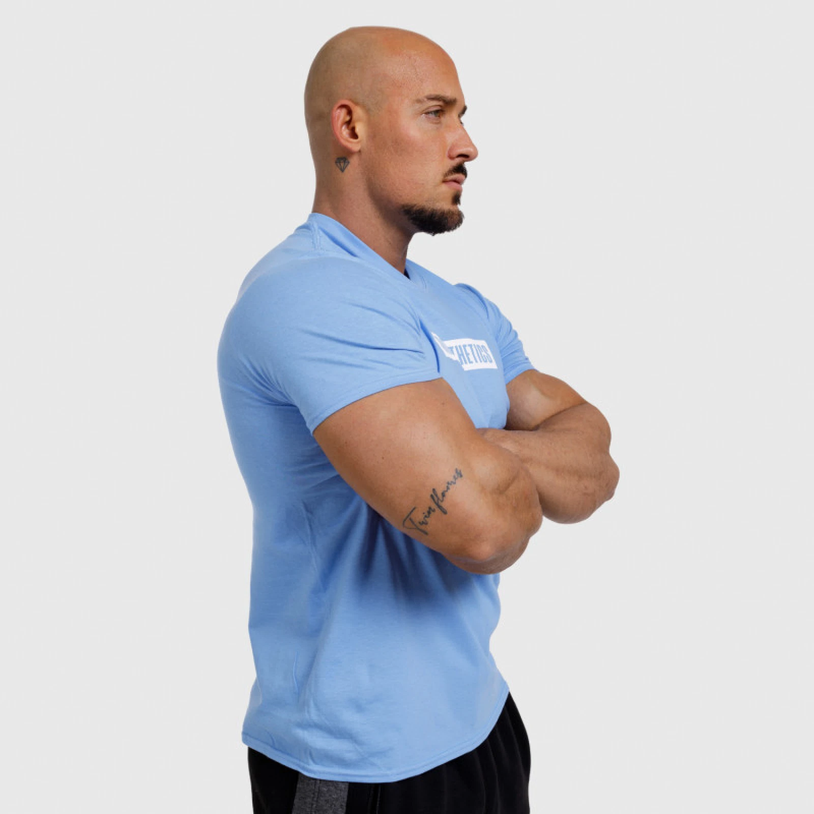 Pánske fitness tričko Iron Aesthetics Boxed, modré · záber 5