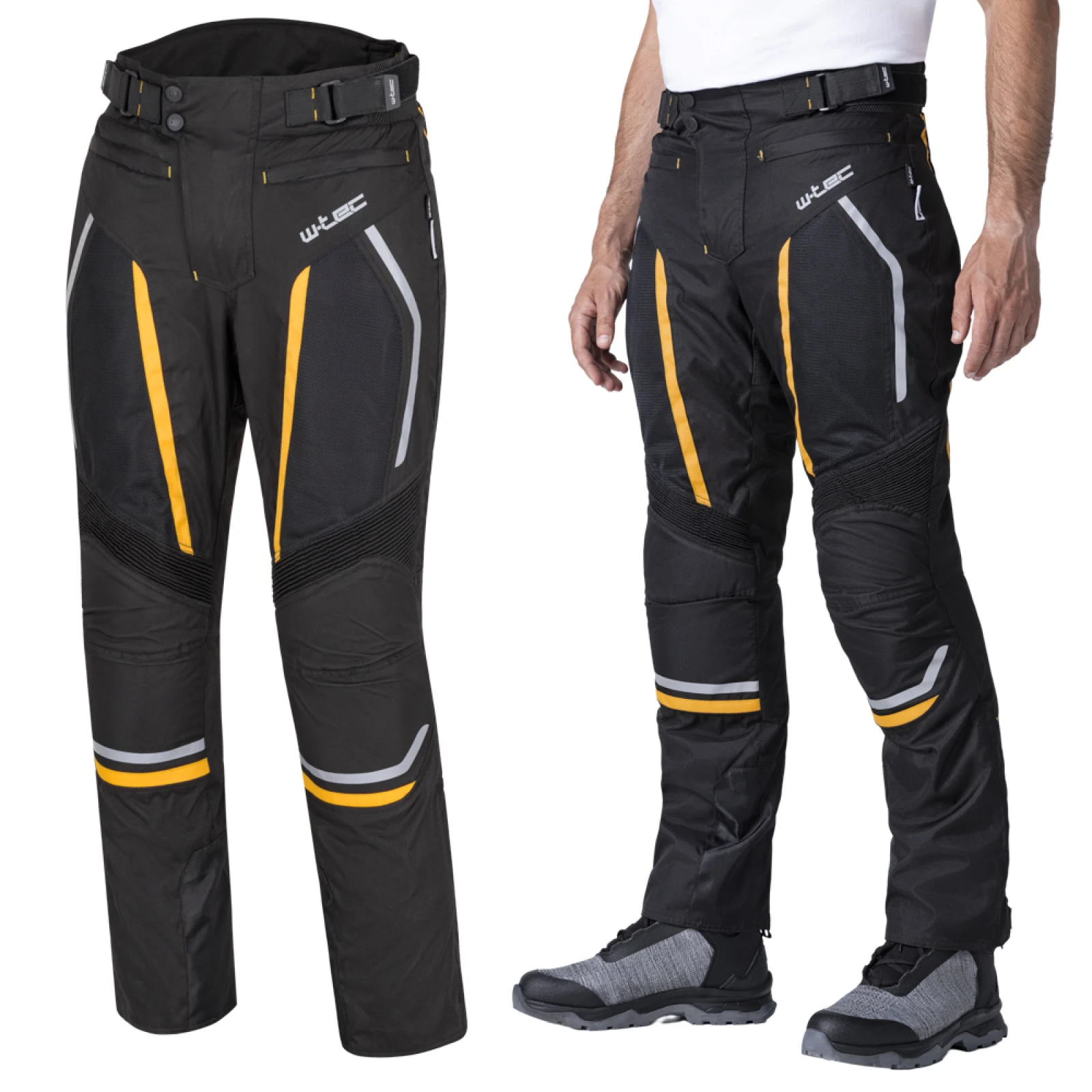 Pánske letné moto nohavice W-TEC Toranio Farba čierno-žltá, · záber 2