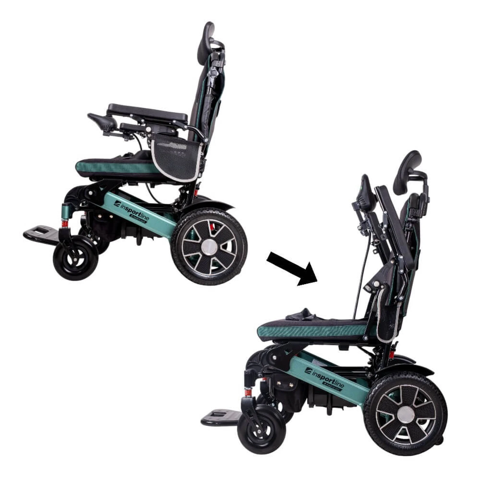 Elektrický invalidný vozík inSPORTline Hawkie Evo Plus II s polohovateľným operadlom • 700W • 31,05kg • do 130kg • až 24km dojazd · záber 2