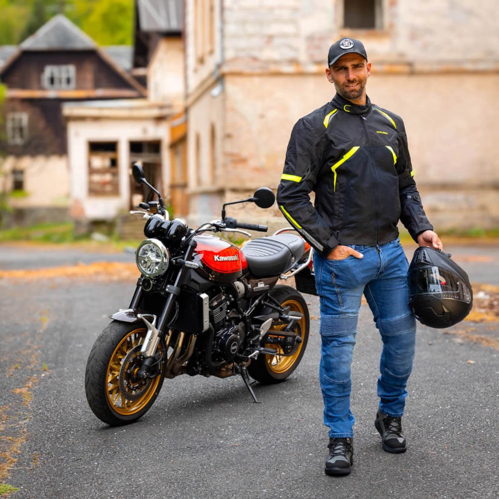 Letná moto bunda W-TEC Timuco Farba čierna-fluo, · záber 4