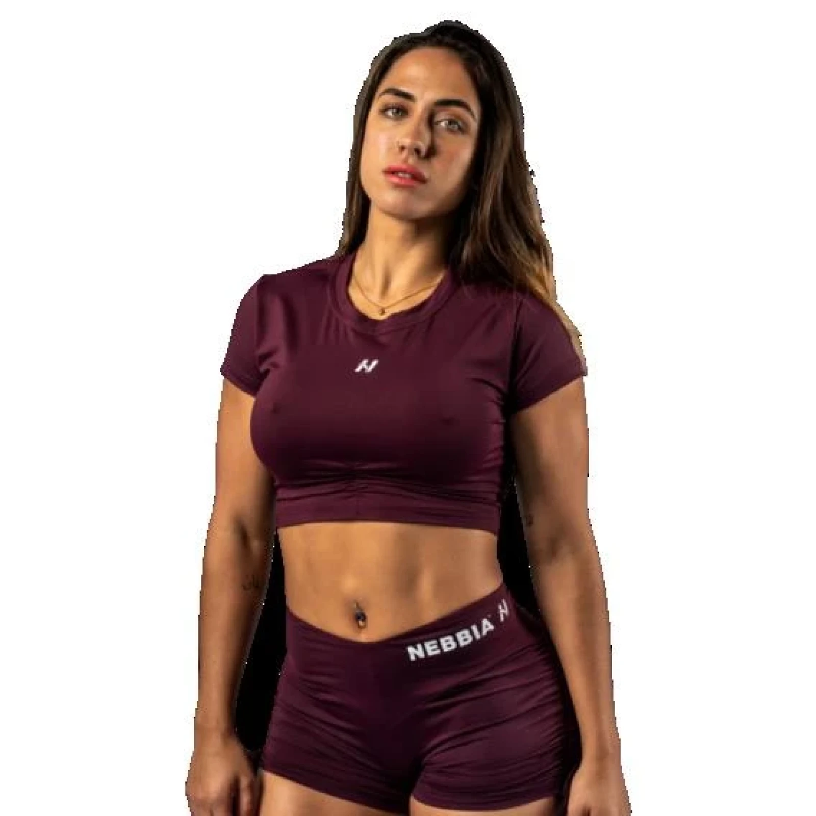 Nebbia Open-back crop top STRONG BEAUTY 430 - Velikost: XS | Barva: Červená · záber 1