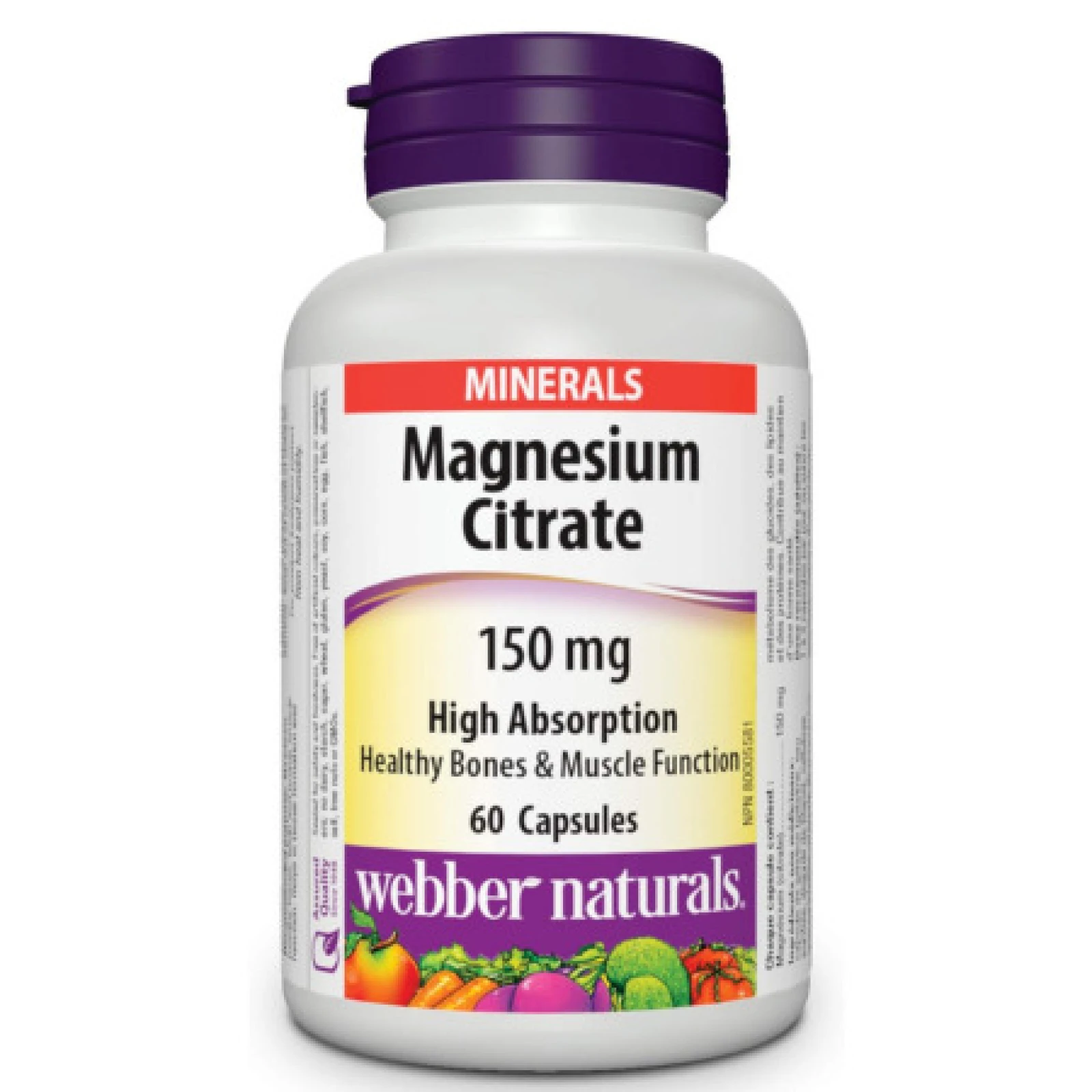 WEBBER NATURALS Magnézium citrát 150 mg 60 kapsúl · záber 1