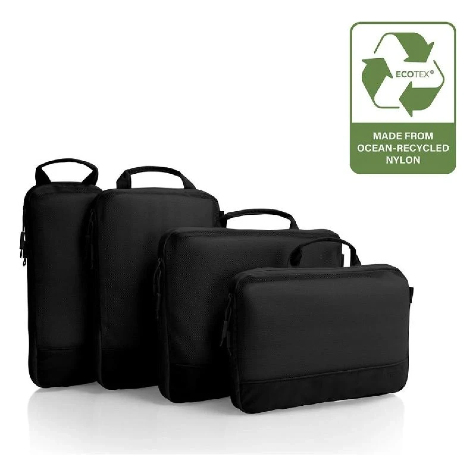 Heys Ecotex Compression Packing Cube 4 Pc Set Black Onyx · záber 1