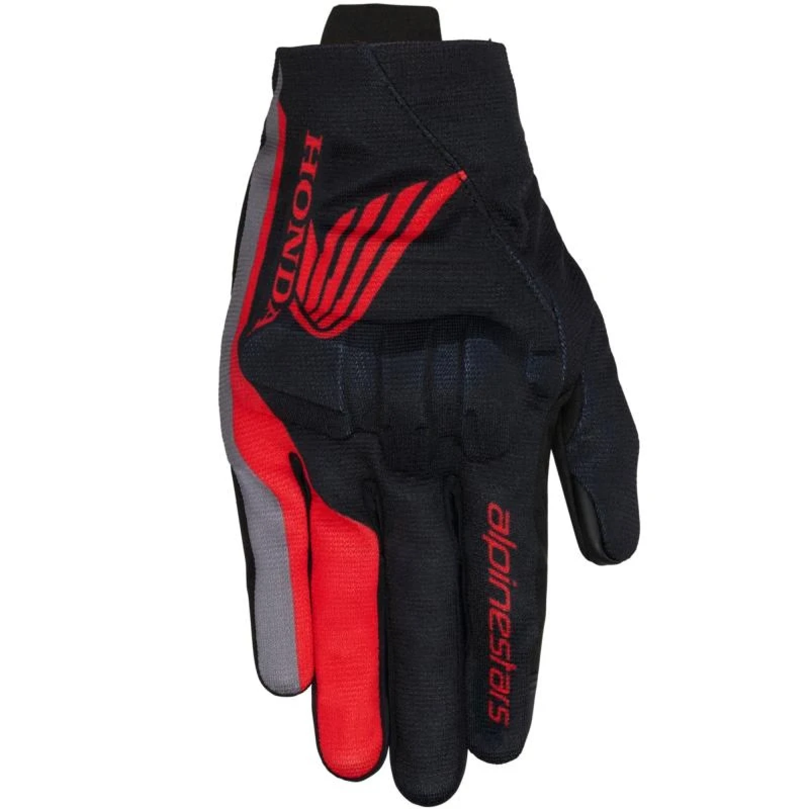 Alpinestars Rukavice na motorku Reef V2 kolekce Honda černo-červeno-šedé - Velikost: L | Barva: čierna · záber 1