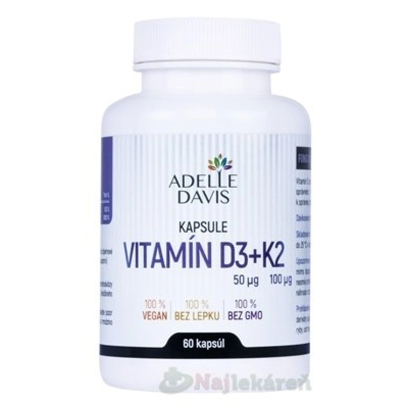 ADELLE DAVIS VITAMÍN D3+K2 60 kapsúl · záber 1