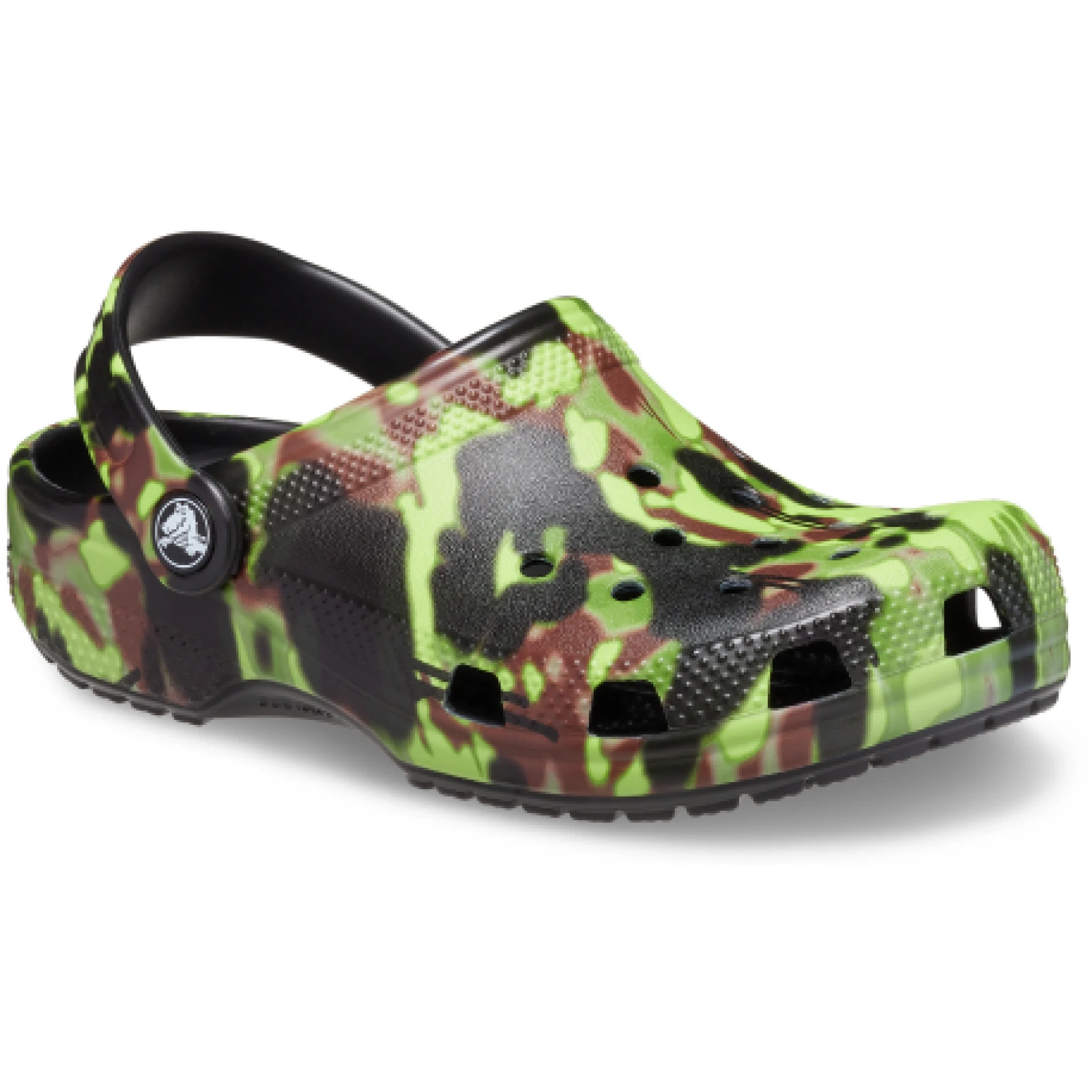Chlapčenské kroksy (rekreačná obuv) CROCS Classic Spray Camo Clog K black · záber 1