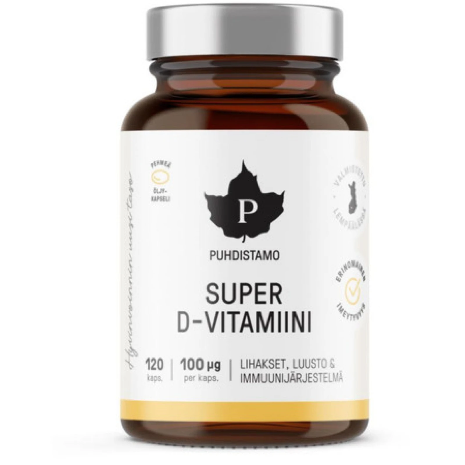 PUHDISTAMO Super vitamín D 4000 IU 120 kapsúl · záber 1