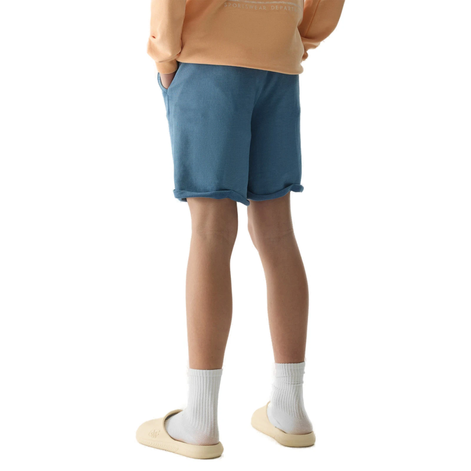 Chlapčenské teplákové kraťasy 4F JUNIOR SHORTS CAS-4FJWSS24TSHOM279-32S-DENIM · záber 3
