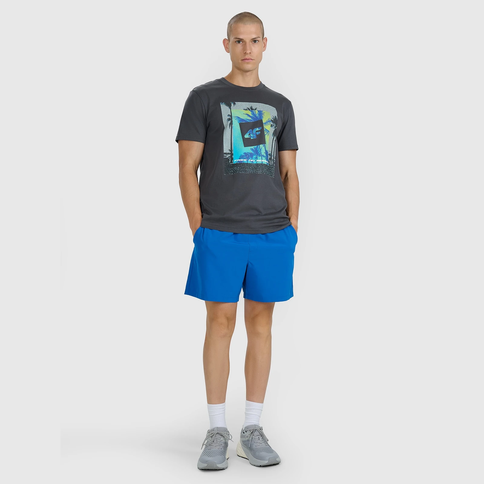 T-shirt regular s potlačou pánsky - sivý - Farba: sivá | Pohlavie: Pánske · záber 2