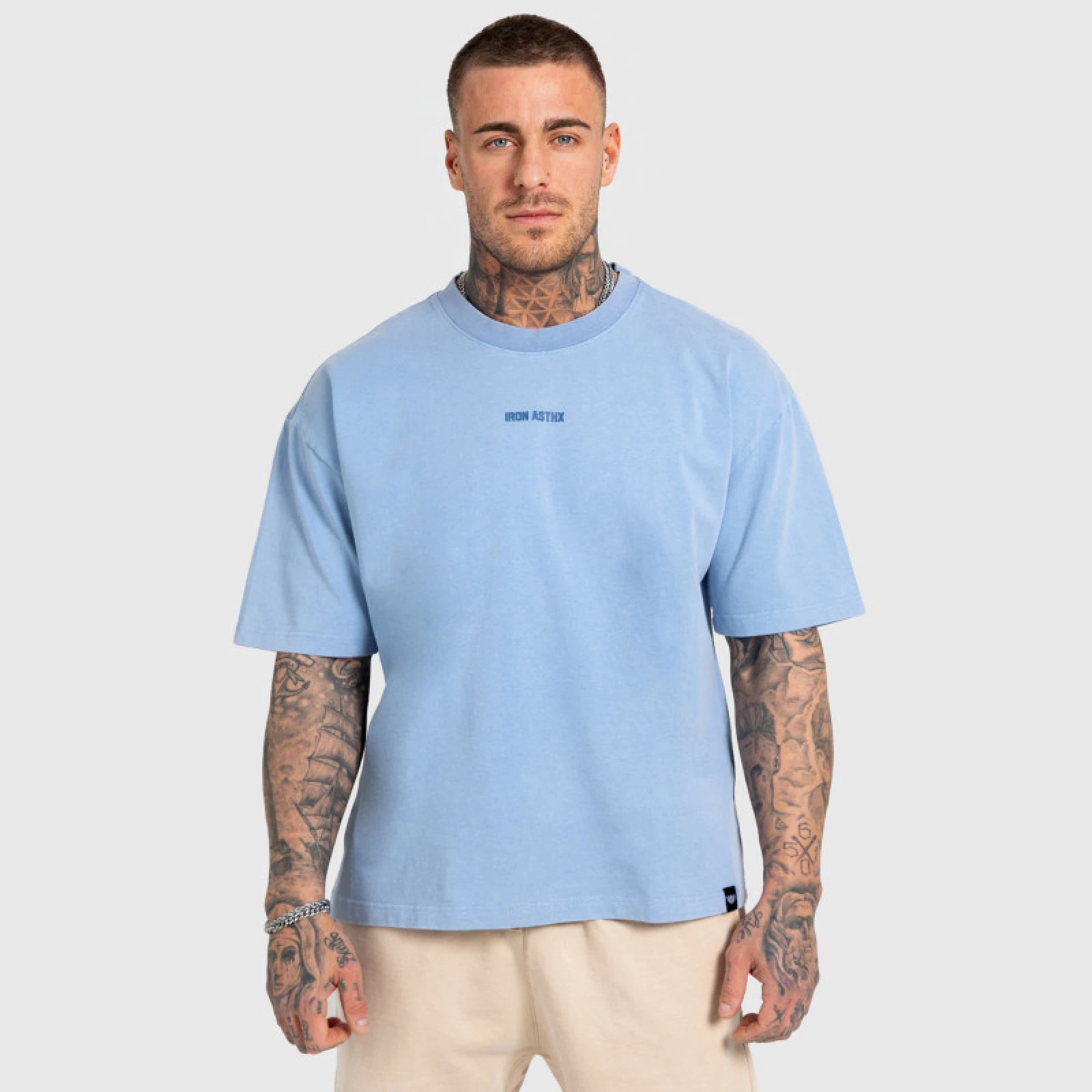Pánske tričko Iron Aesthetics X Washed, modré · záber 2