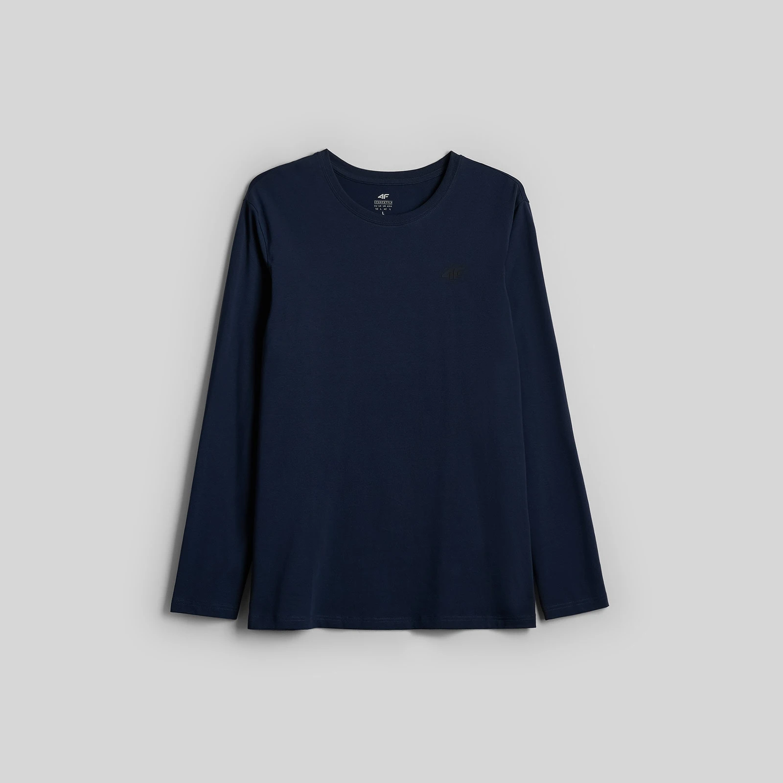 Longsleeve slim hladký pánsky - námornícky modrý · záber 1