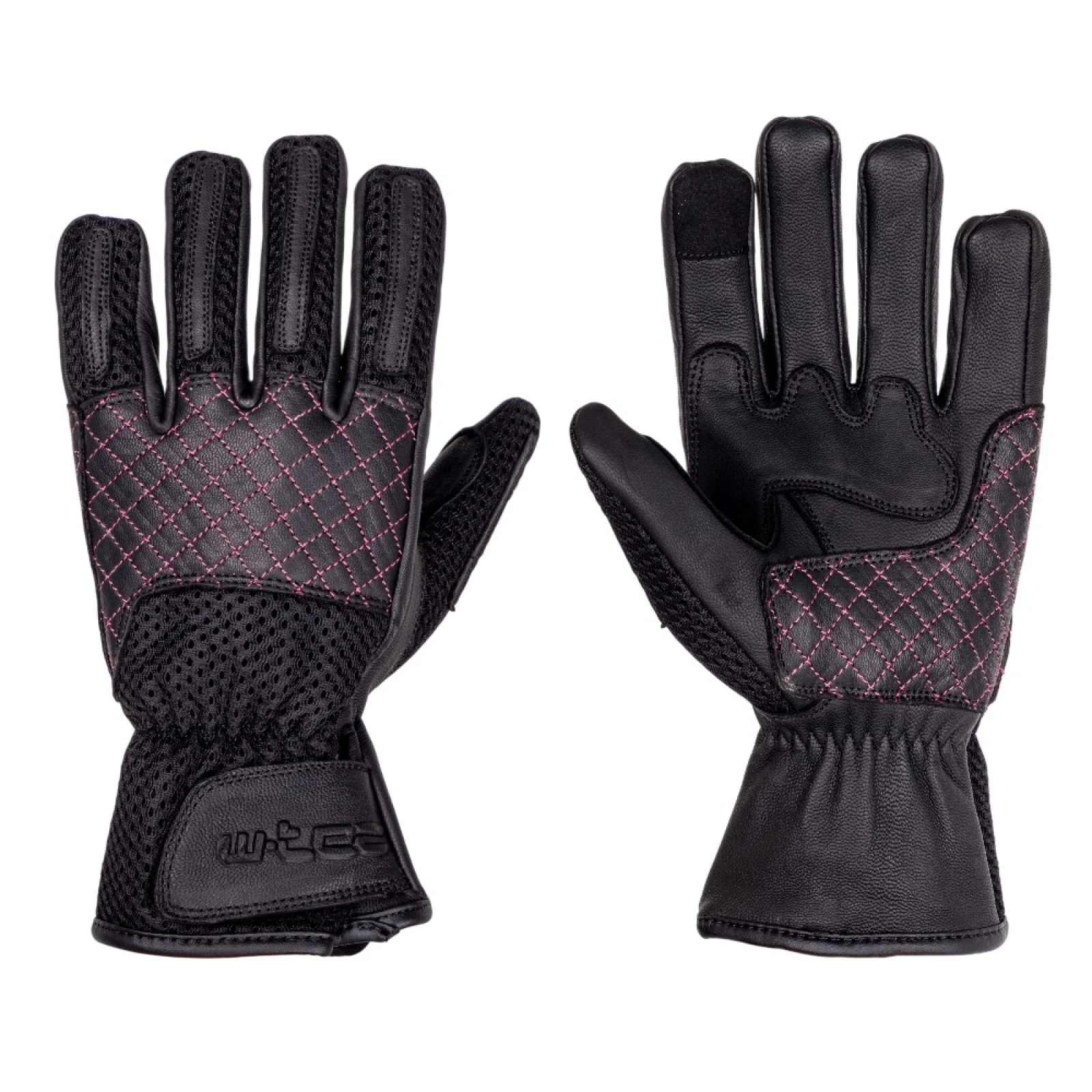 Dámske moto rukavice W-TEC Ladonna Farba čierno-ružová, · záber 2