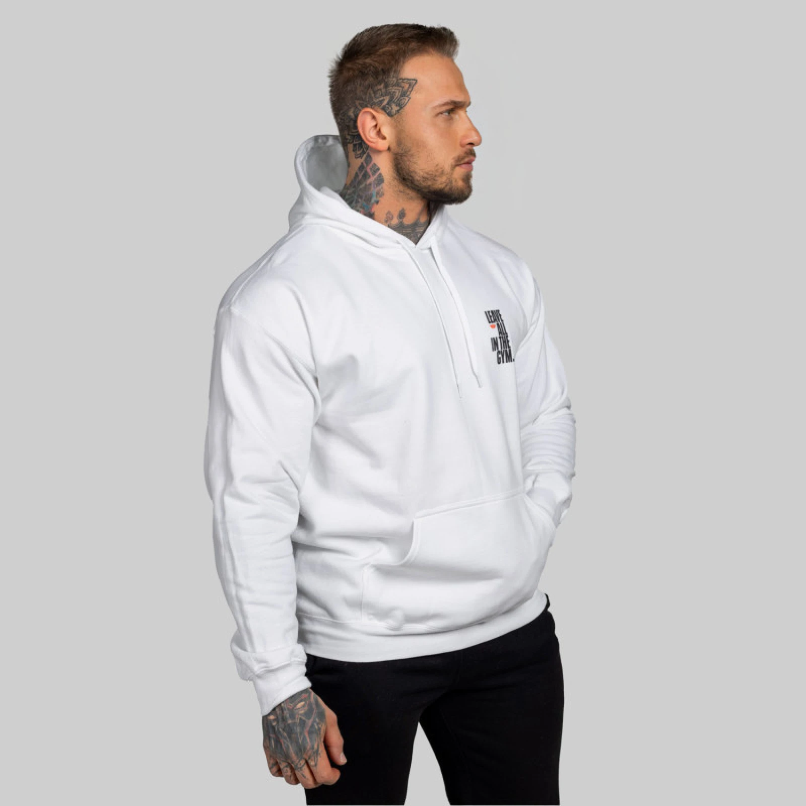 Pánska fitness mikina Iron Aesthetics Motive, biela · záber 3
