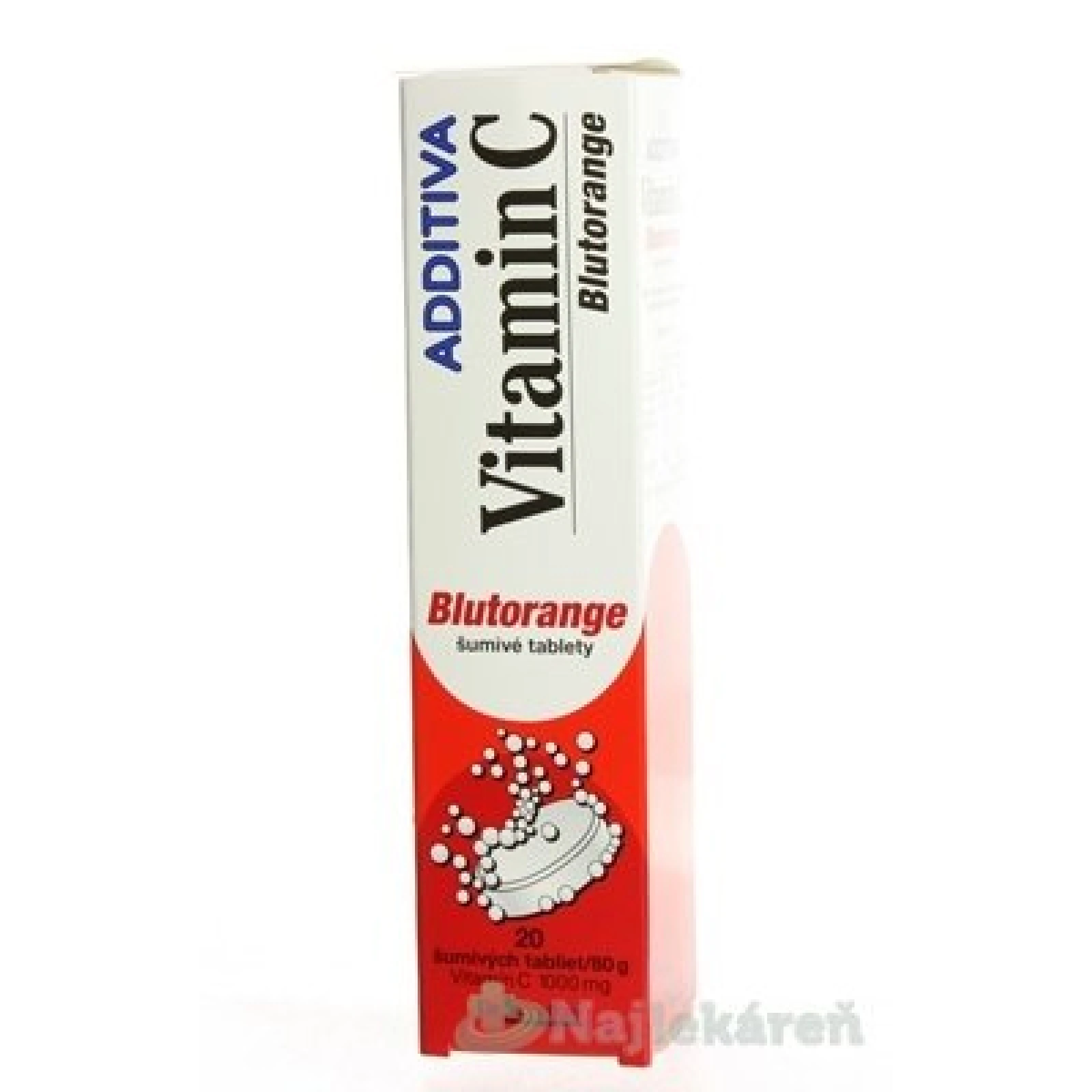 ADDITIVA VITAMÍN C Blutorange 20 šumivých tabliet · záber 1