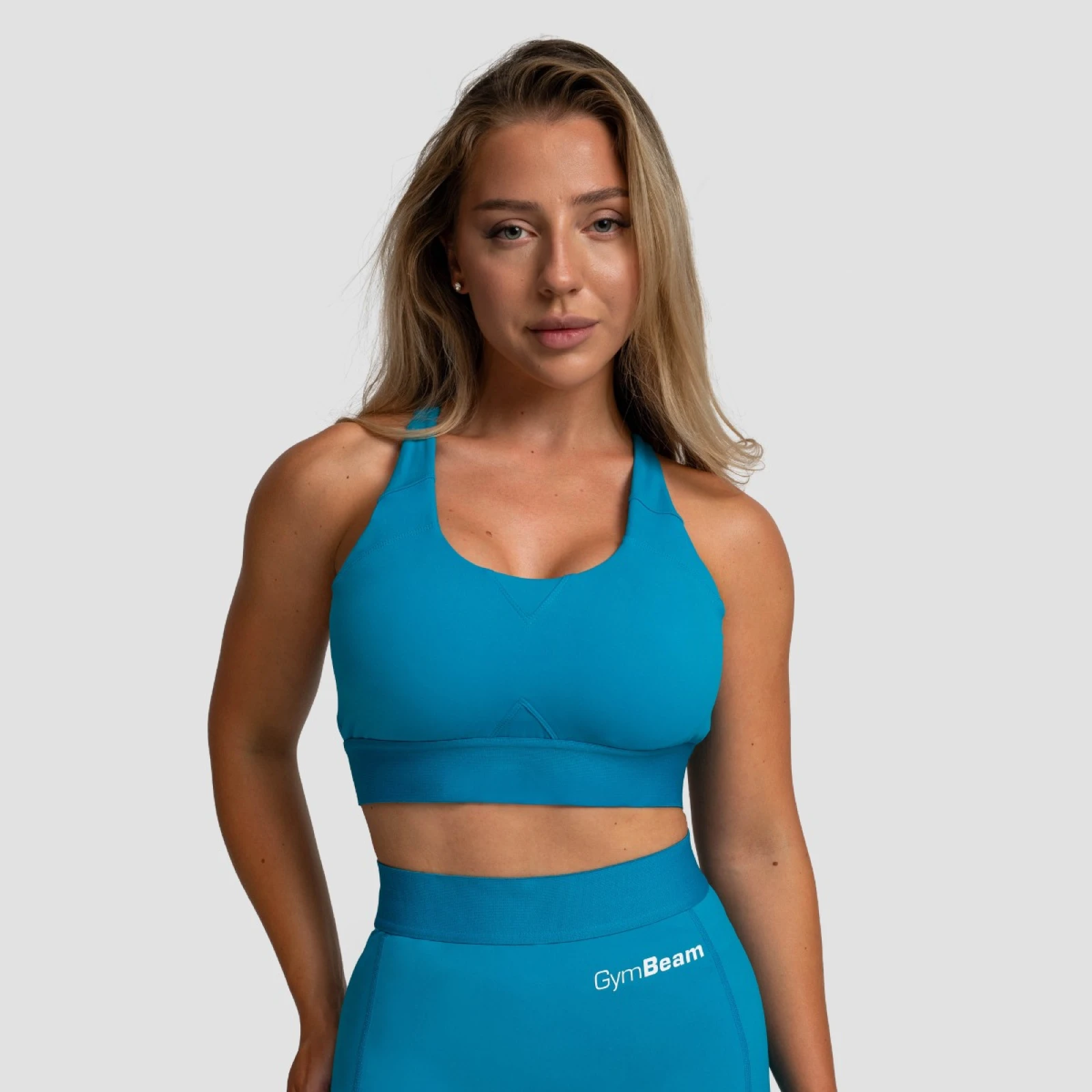 GymBeam Limitless Sports Bra Aquamarine - Veličina: S | Boja: Plava | Težina: 0,109 g | Pakiranje: 102 · záber 1