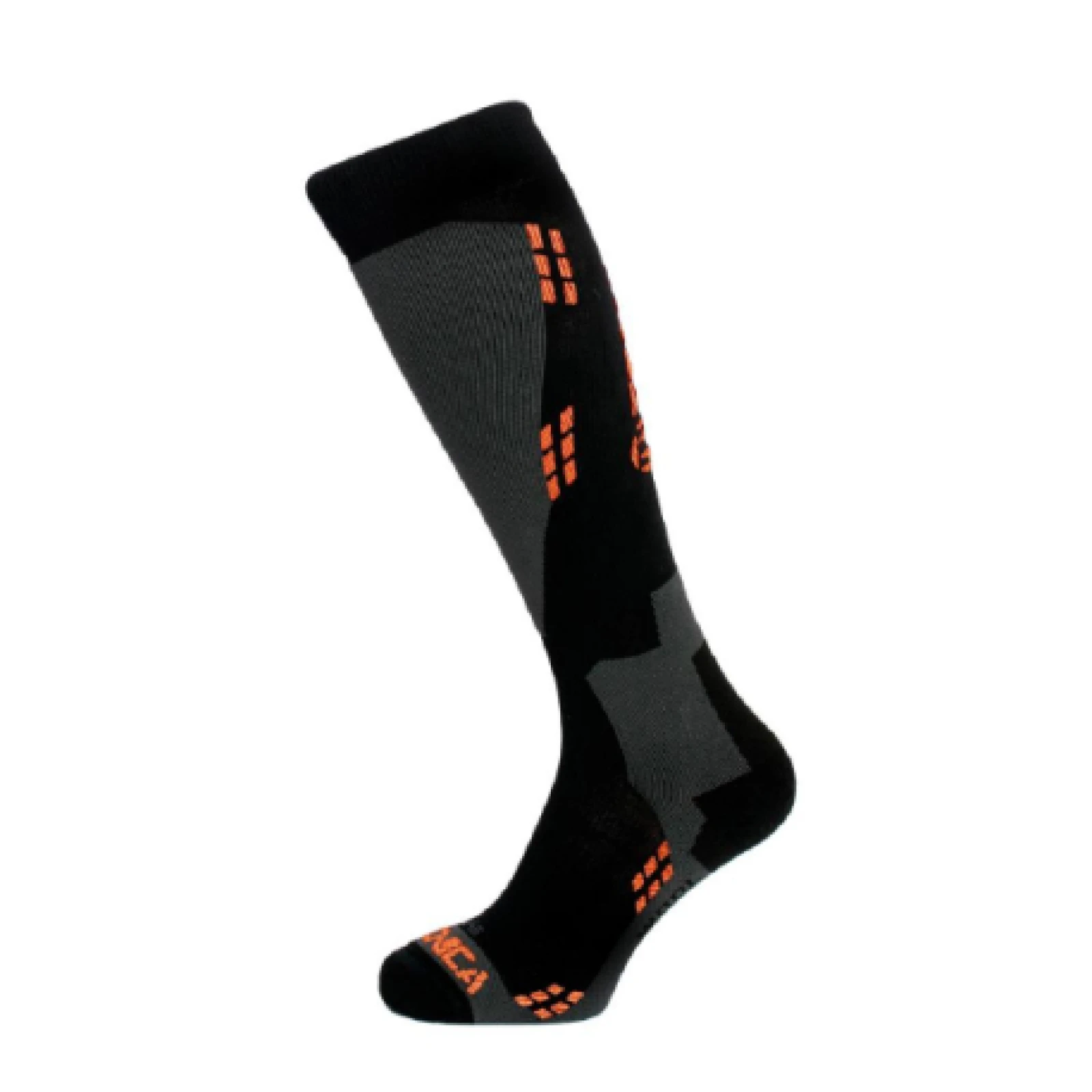 Lyžařské podkolenky (ponožky) TECNICA Wool ski socks, black orange · záber 1