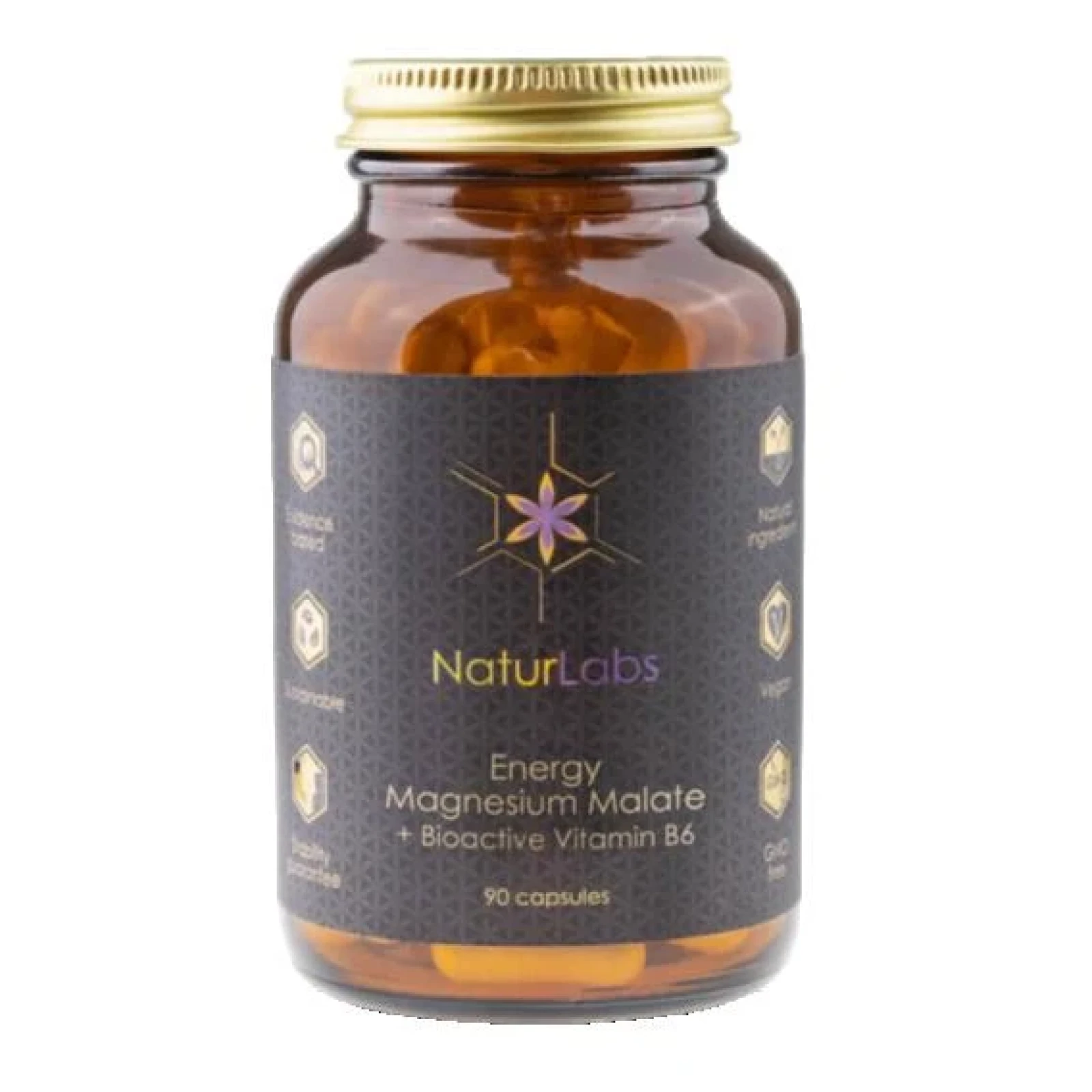 NaturLabs Energy Hořčík malát + bioaktivní vitamin B6 90 kapslí · záber 1