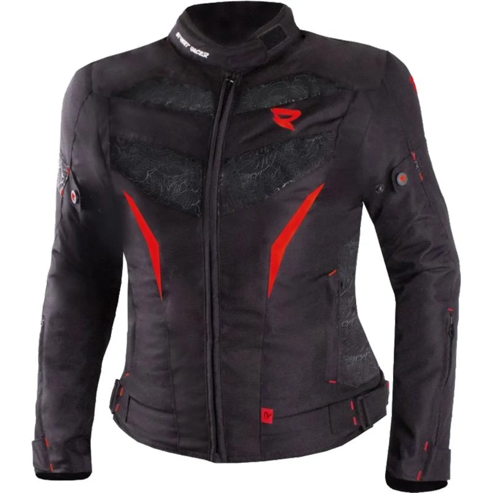Street Racer Dámská bunda na motorku Rose Air černo-červená - Velikost: 3XL | Barva: Čierna · záber 1