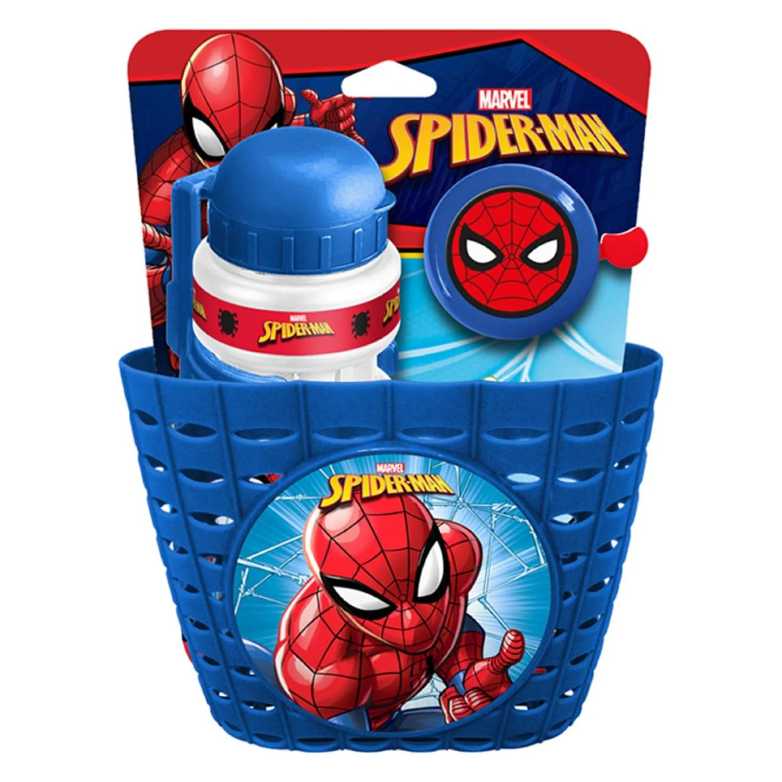 Spiderman Cyklistická súprava Spiderman (košík, fľaša, zvonček) · záber 2
