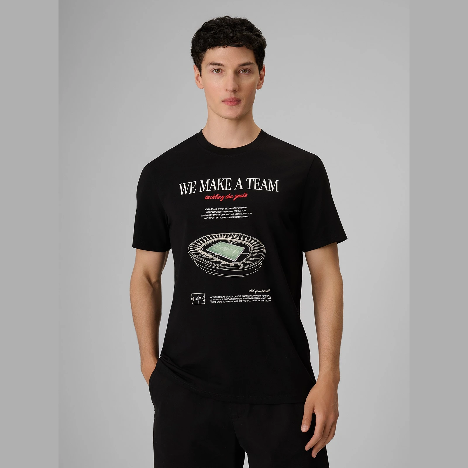 T-shirt regular s potlačou pánsky - čierny · záber 3