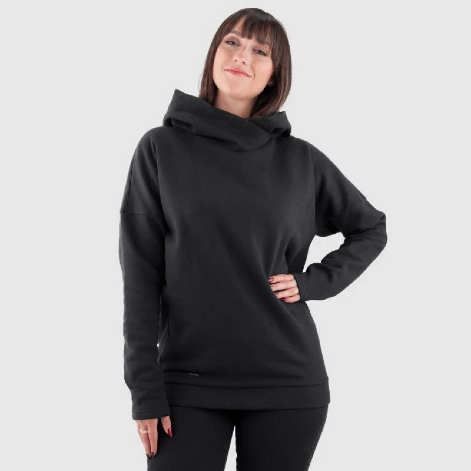Woox Akureyri Black Beauty mikina - Velikost: 44 | Barva: Čierna · záber 1