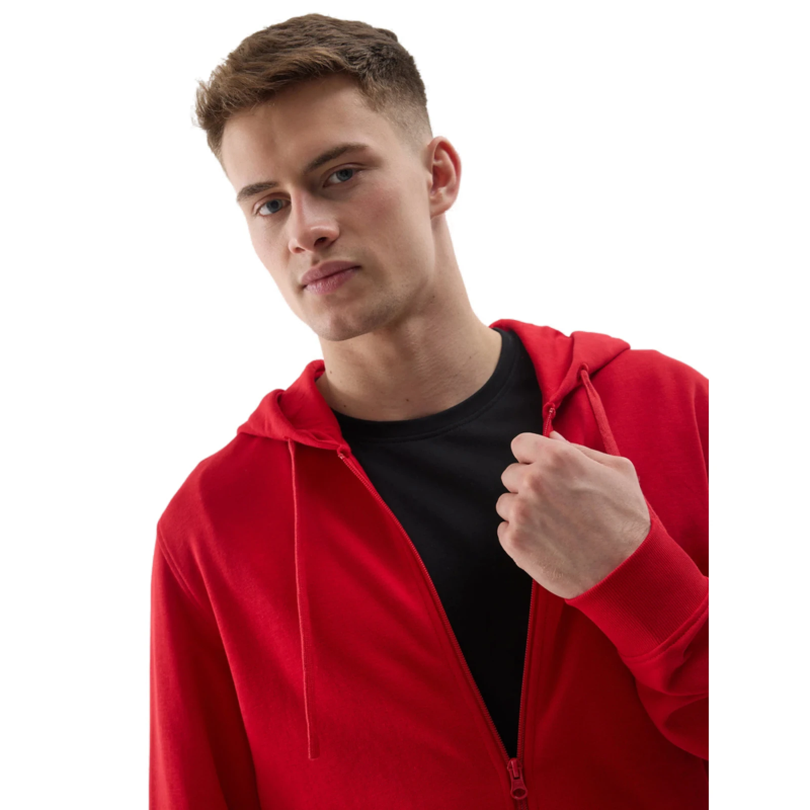 Pánska mikina so zipsom 4F SWEATSHIRT-4FWSS24TSWSM0951-61S-DARK RED · záber 4