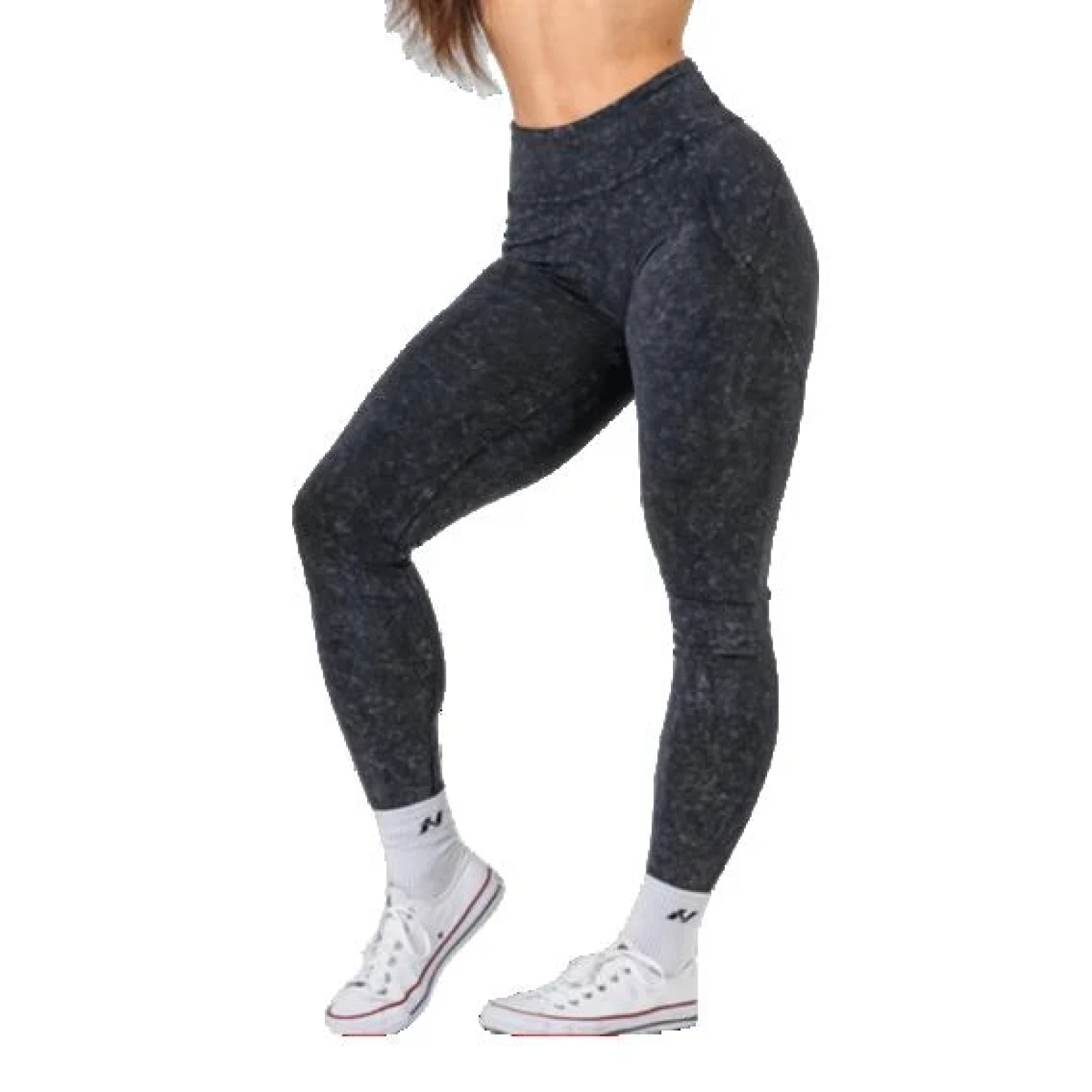 Nebbia Washed legíny s vysokým pasem GYM WARRIOR 776 - Velikost: XS | Barva: Čierna · záber 1