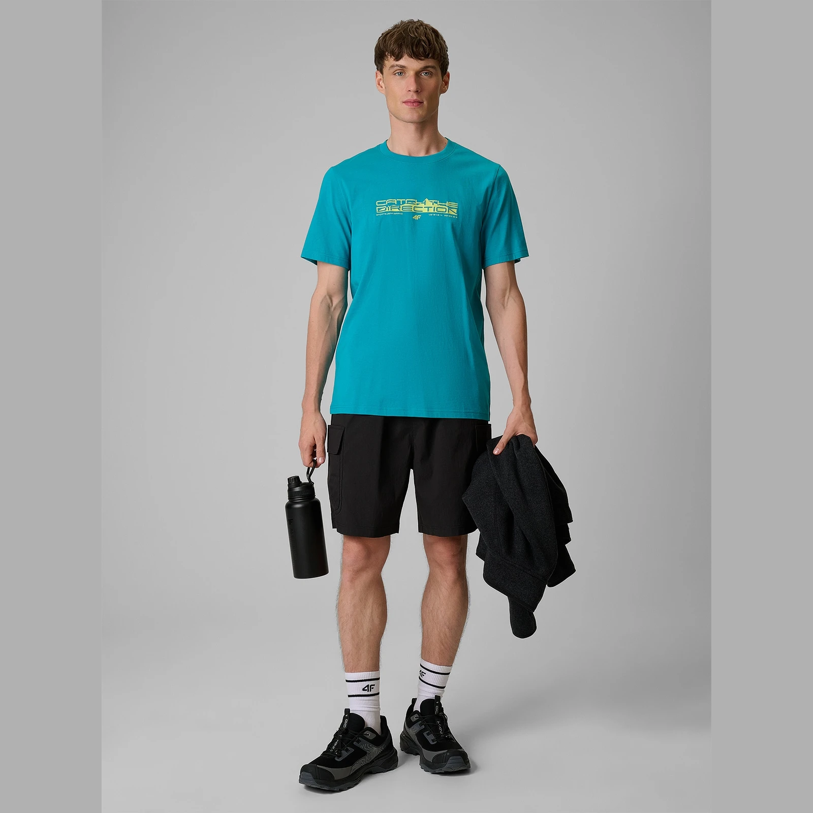 T-shirt regular s potlačou pánsky - tyrkysový - Farba: tyrkysová | Pohlavie: Pánske · záber 4