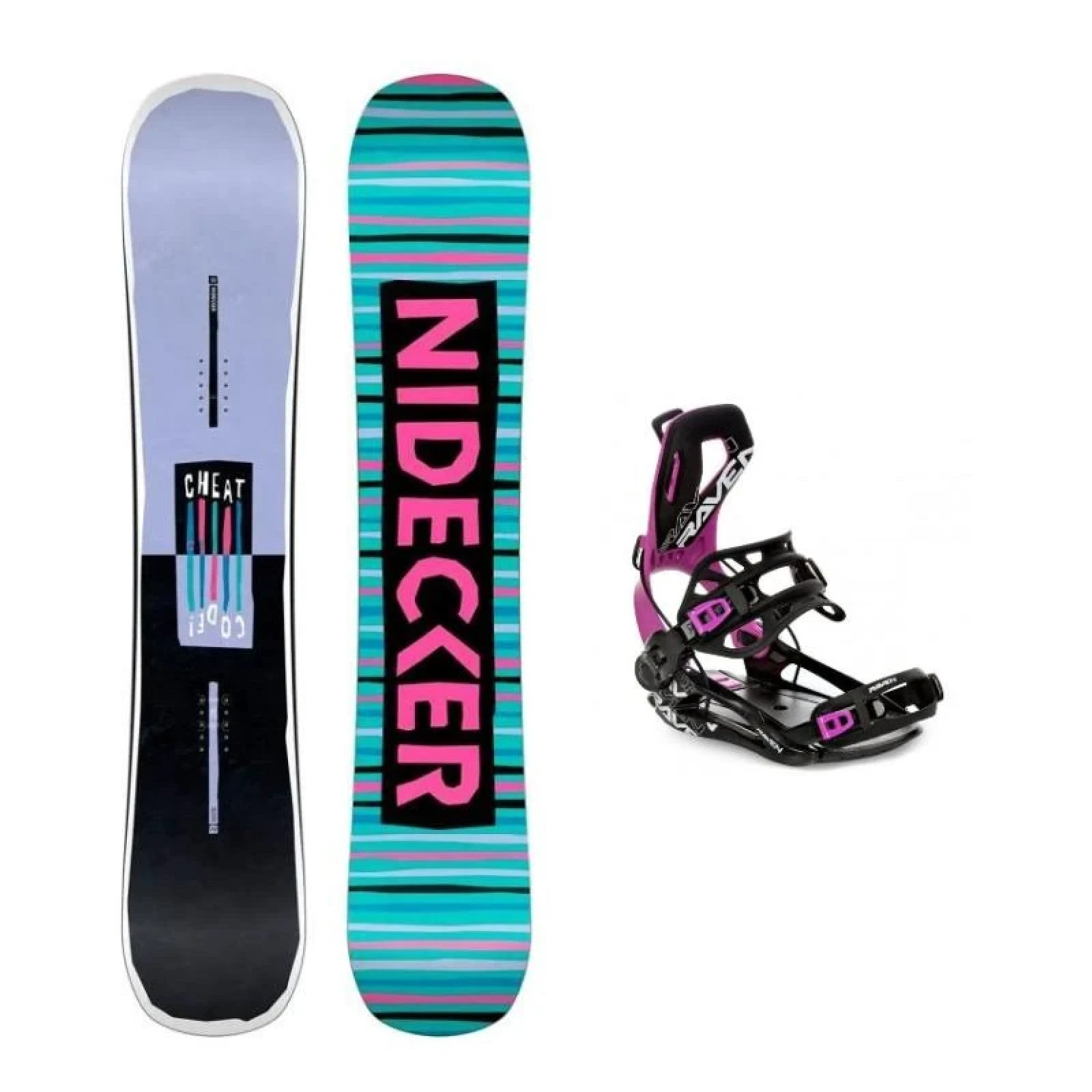 Nidecker Cheat Code W 25/26 dámský snowboard + Raven Fastec FT360 black/fuchsia dámské vázání · záber 1