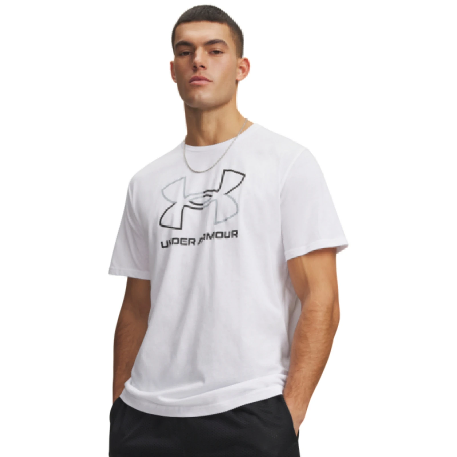 Pánske tričko s krátkym rukávom UNDER ARMOUR UA GL FOUNDATION UPDATE SS-WHT - Pohlavie: Muzi · záber 1