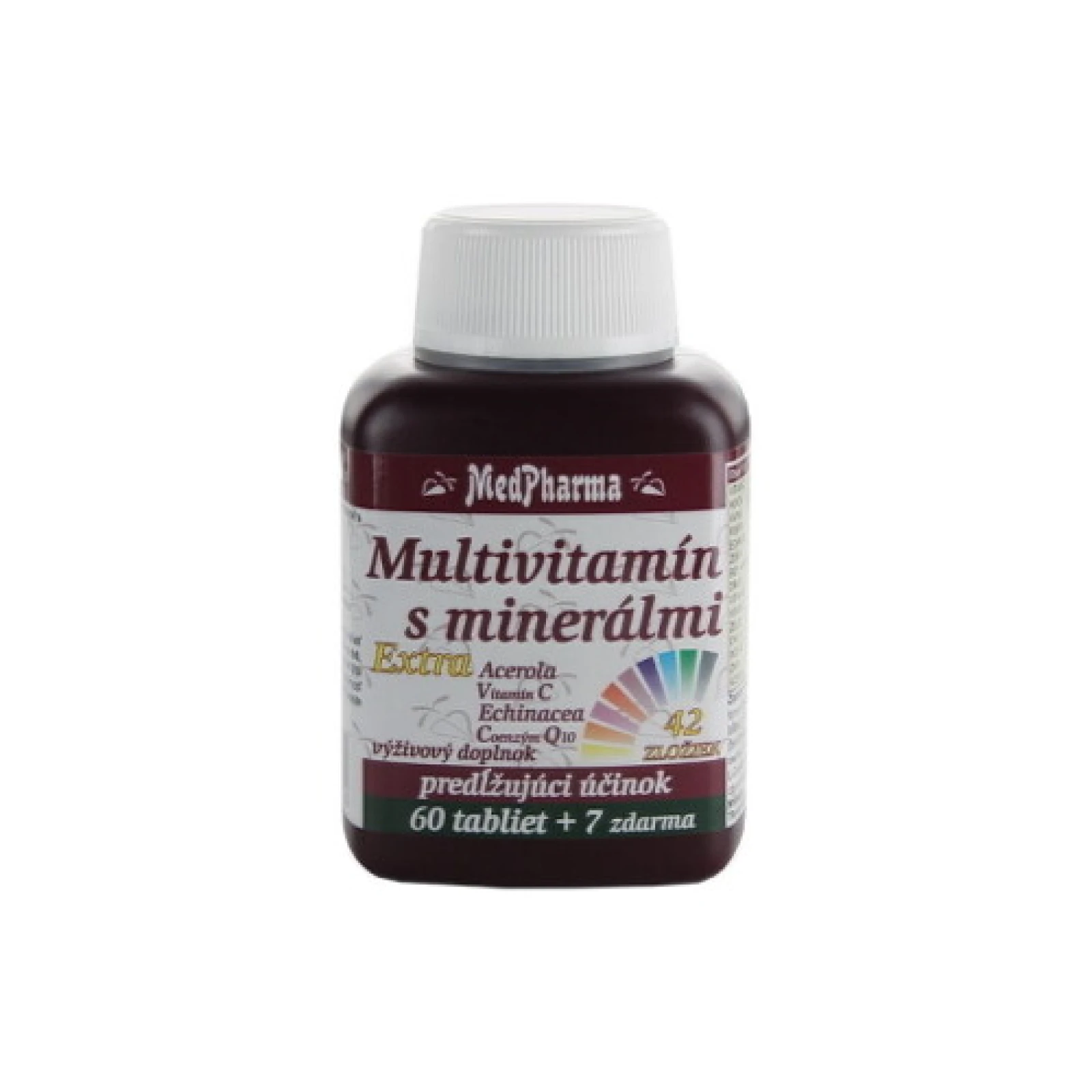 MedPharma MULTIVITAMIN S MINERÁLMI EXTRA 42 ZLOŽIEK tablety 60+7 zadarmo · záber 1